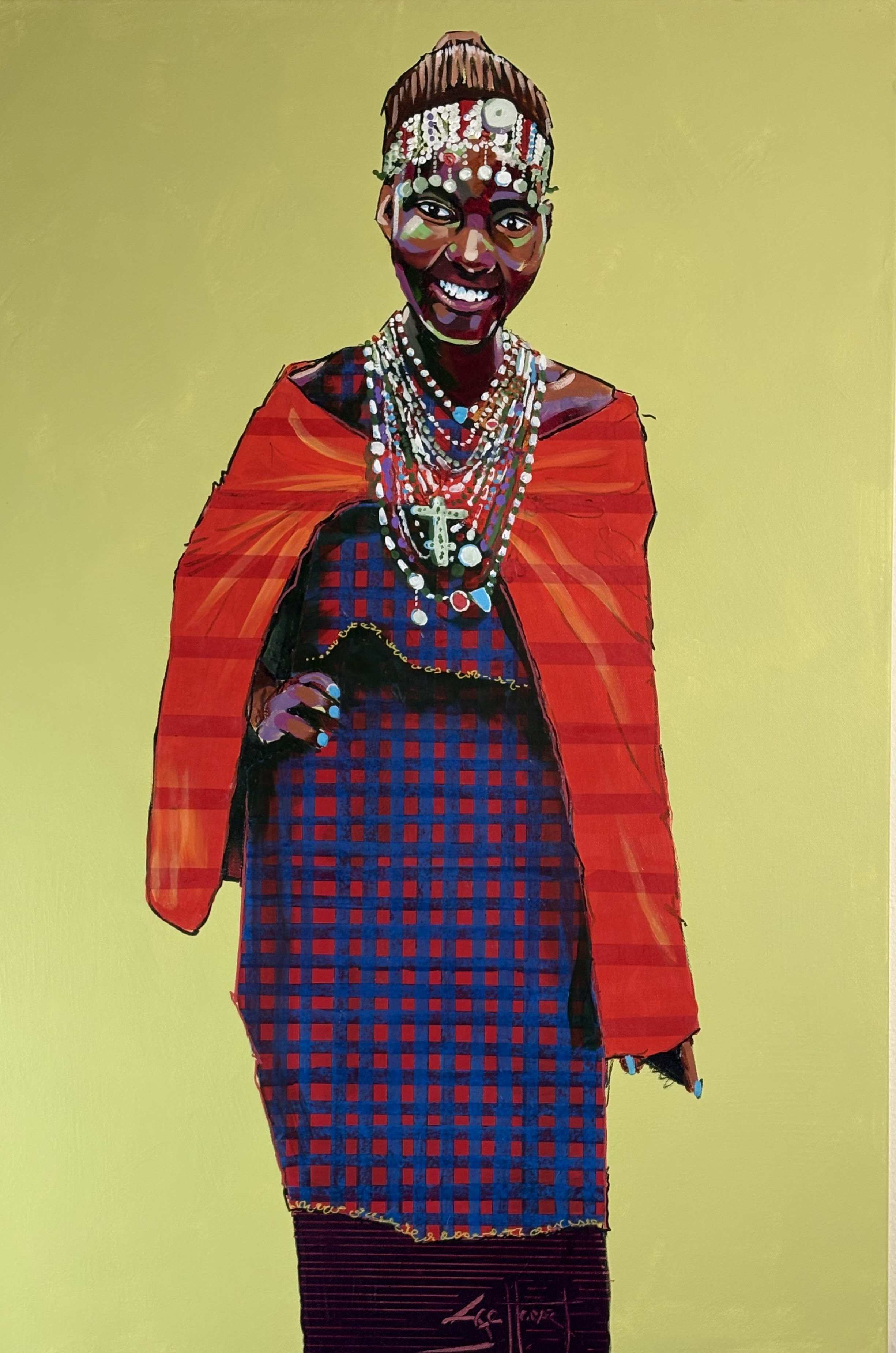 Girl w/phone - Giclee Canvas Wrap- 24 X 36"