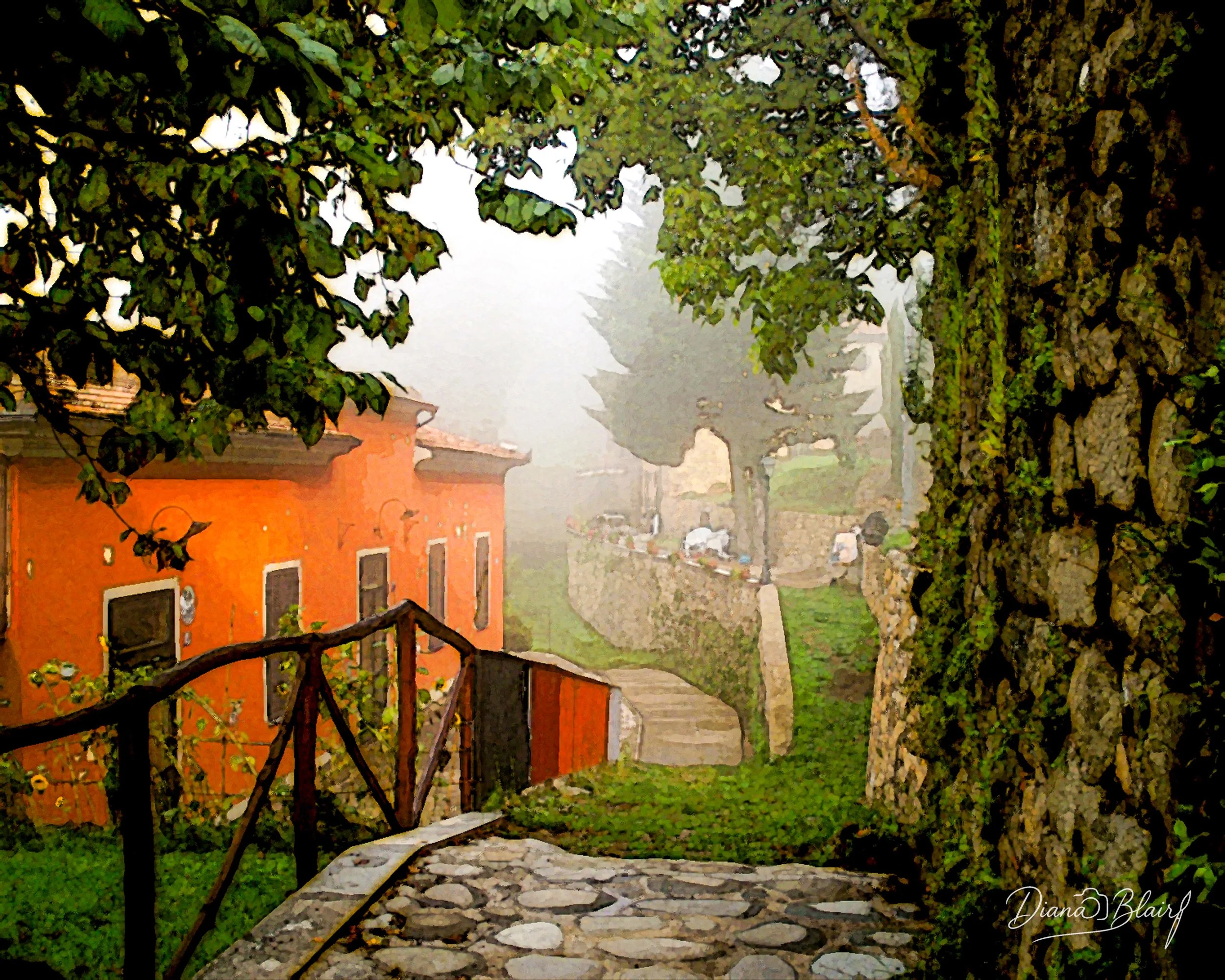 Monti di Villa, Tuscany, Framed Canvas, 23x27"