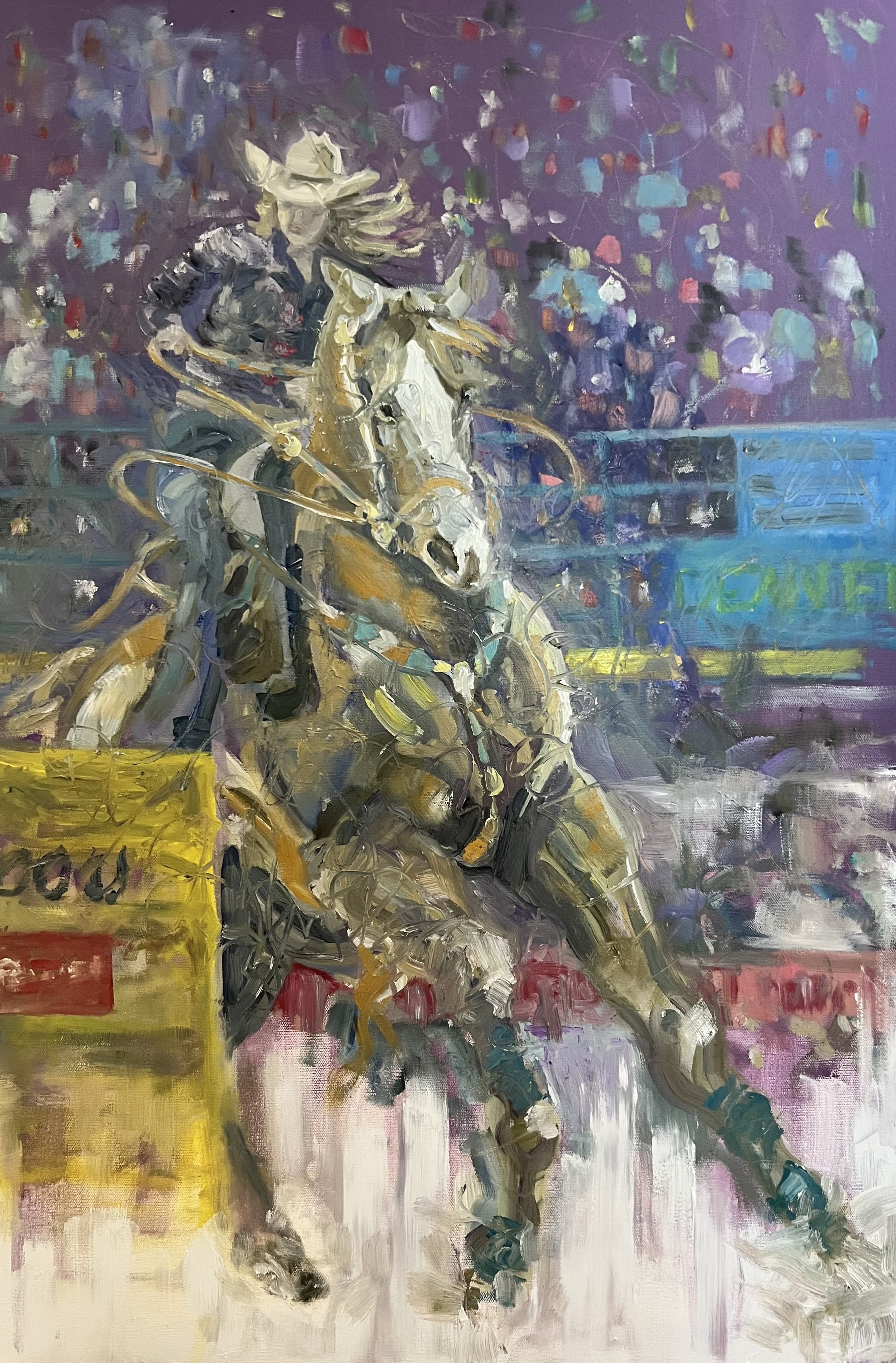 Barrel Racer, Oil Painting, 24x36"