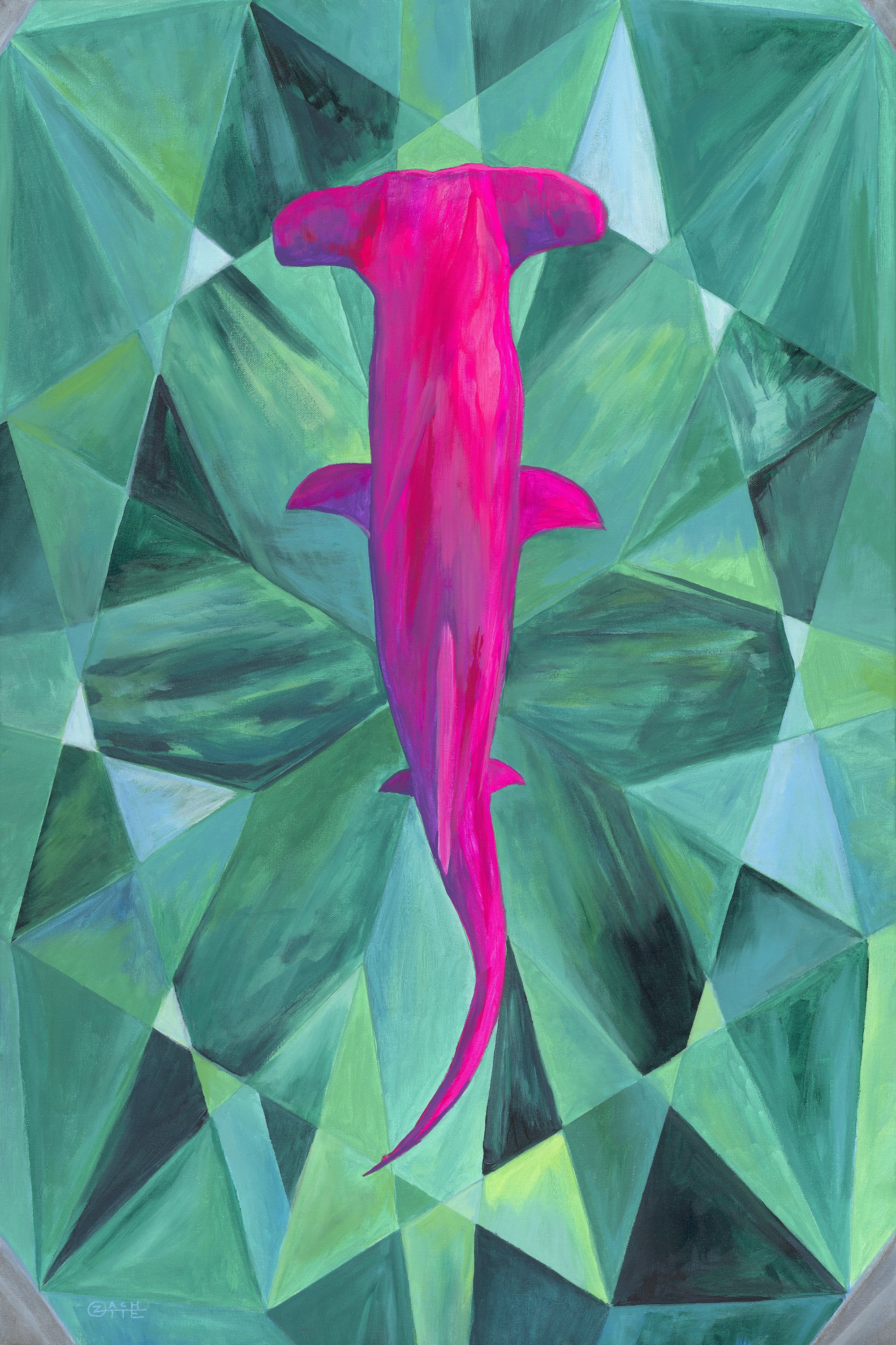 Pink On Emerald