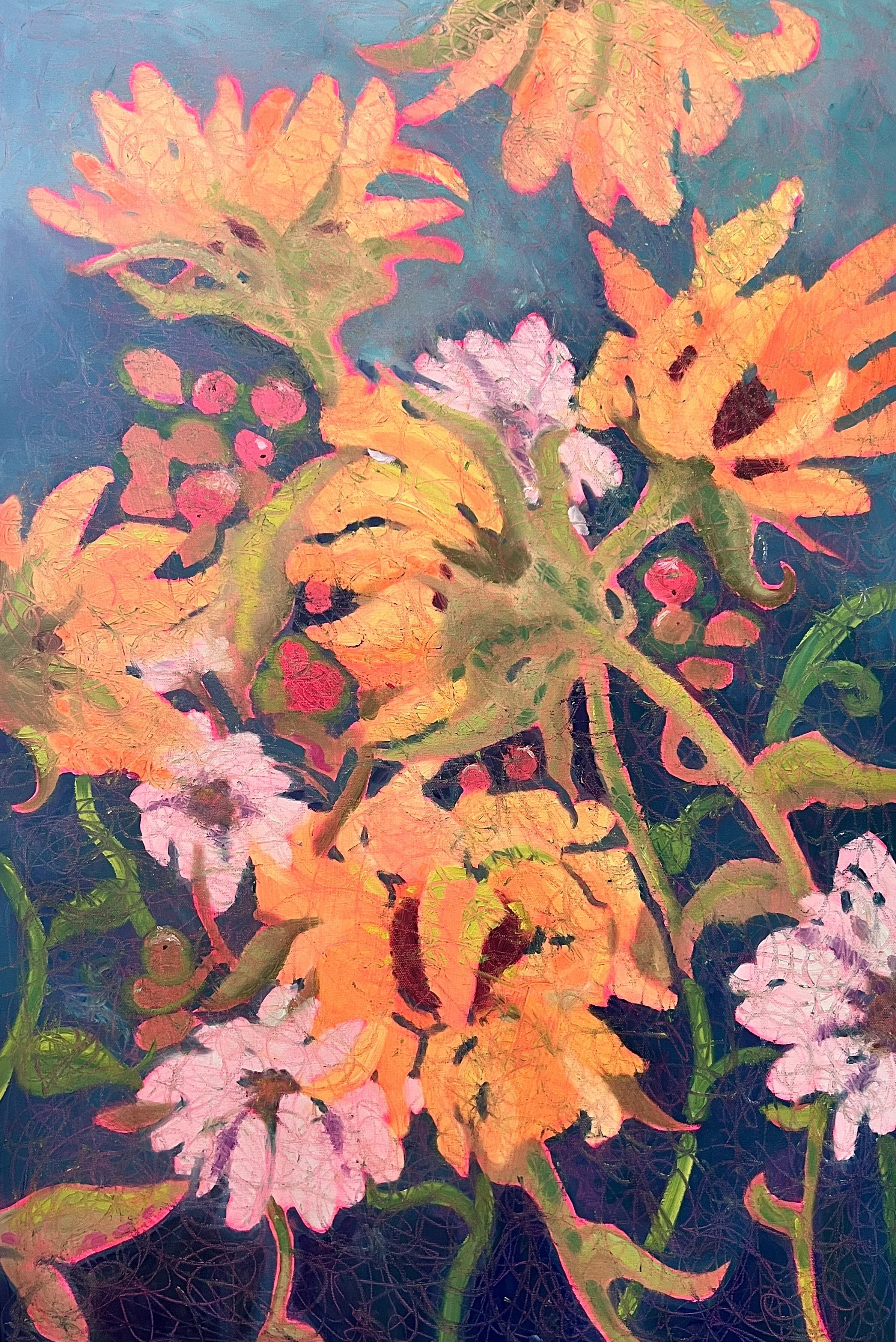 Joyful Blooms, Oil Painting, 24x36"