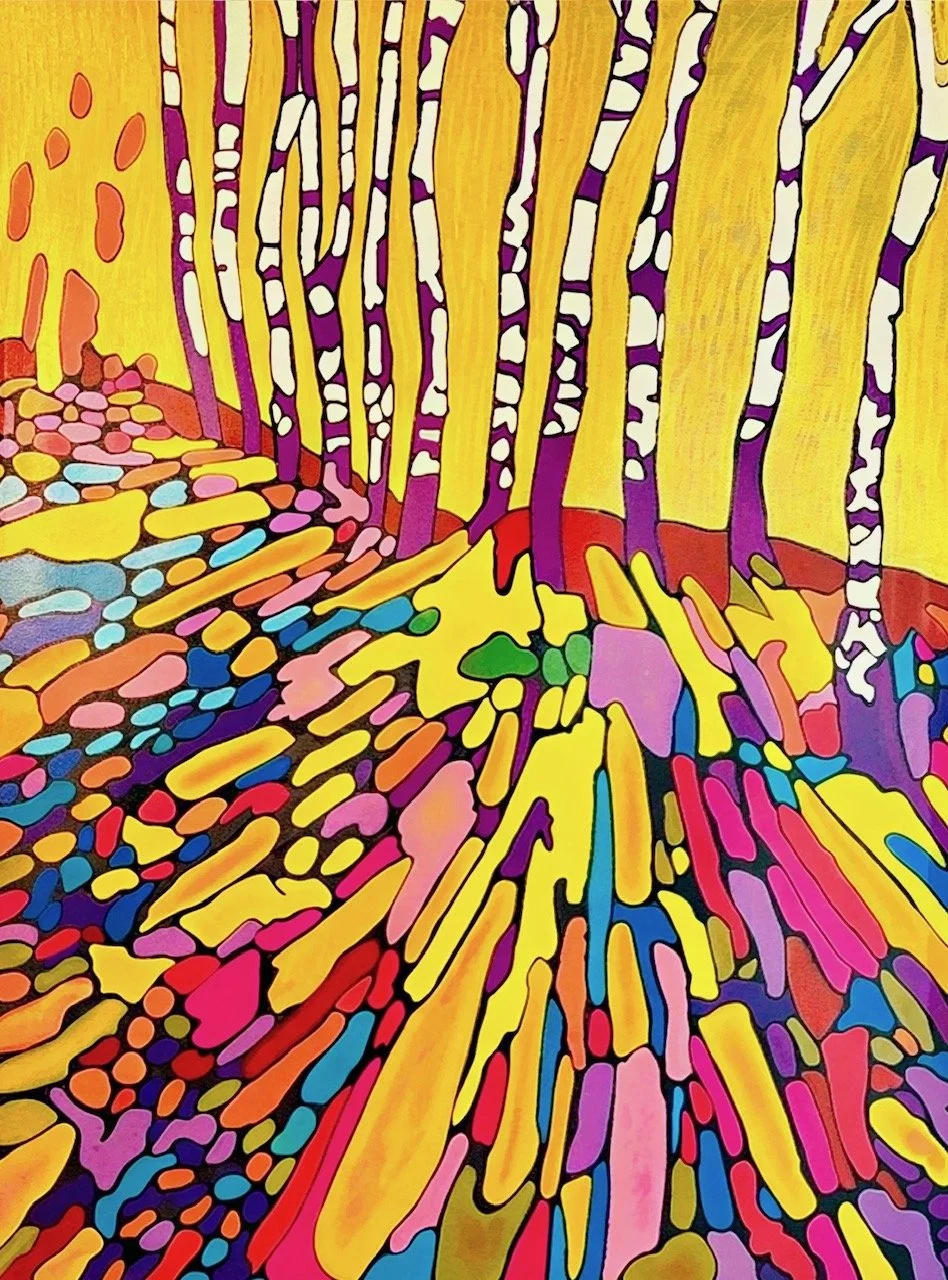 Aspen in Autumn, 30x40"", Oil Pastel on Canvas