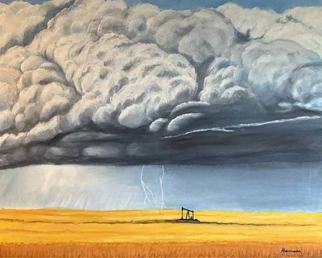 Storm Clouds on the Eastern Plains of Colorado, Oils on Canvas, 30 x 24"