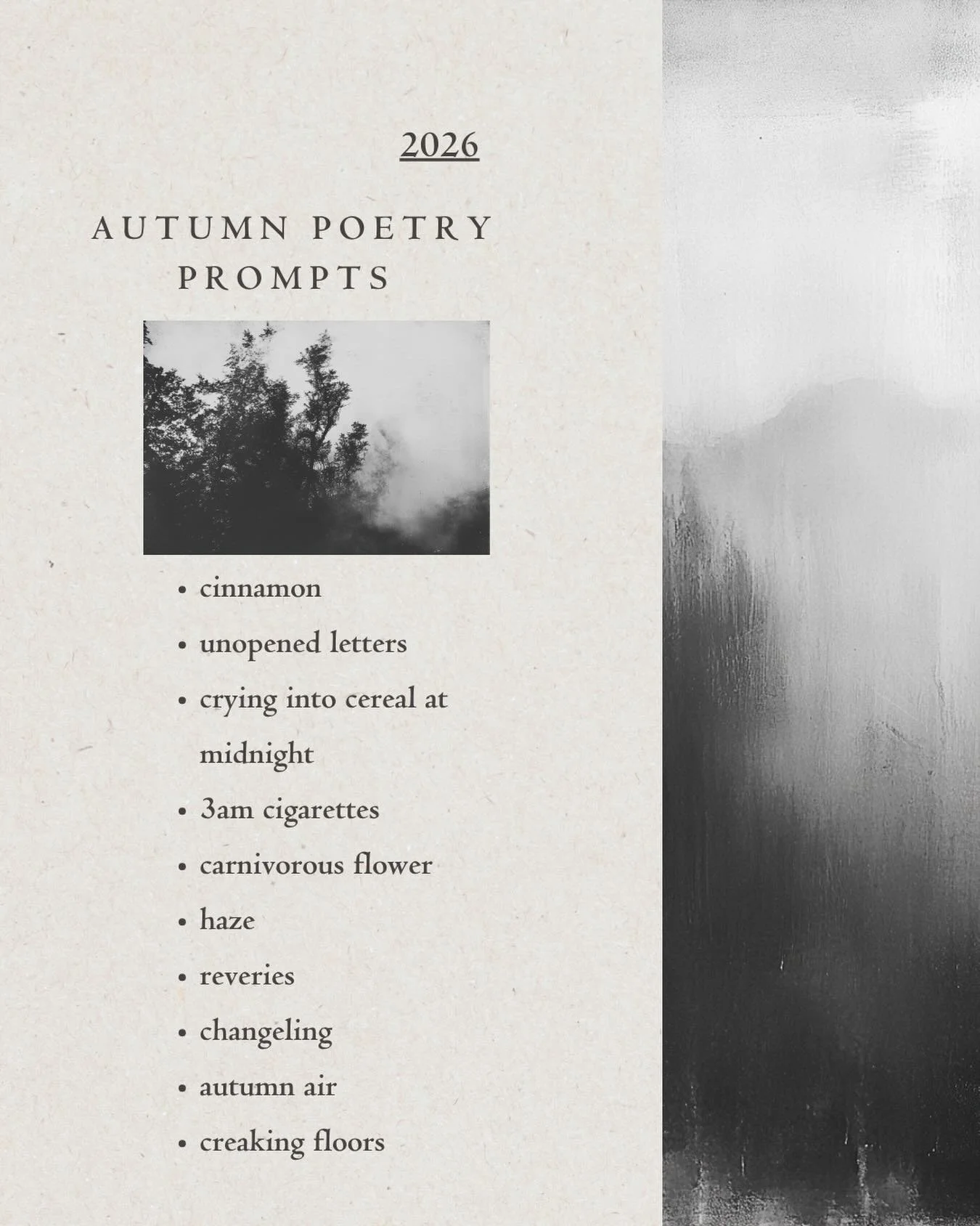 autumn poetry prompts🍂

I&rsquo;m about a month late but we&rsquo;ve only had cool mornings for a week or two so autumn has only truly begun now here is South Africa. This is my first time making prompts but I hope these inspire some creativity (wha