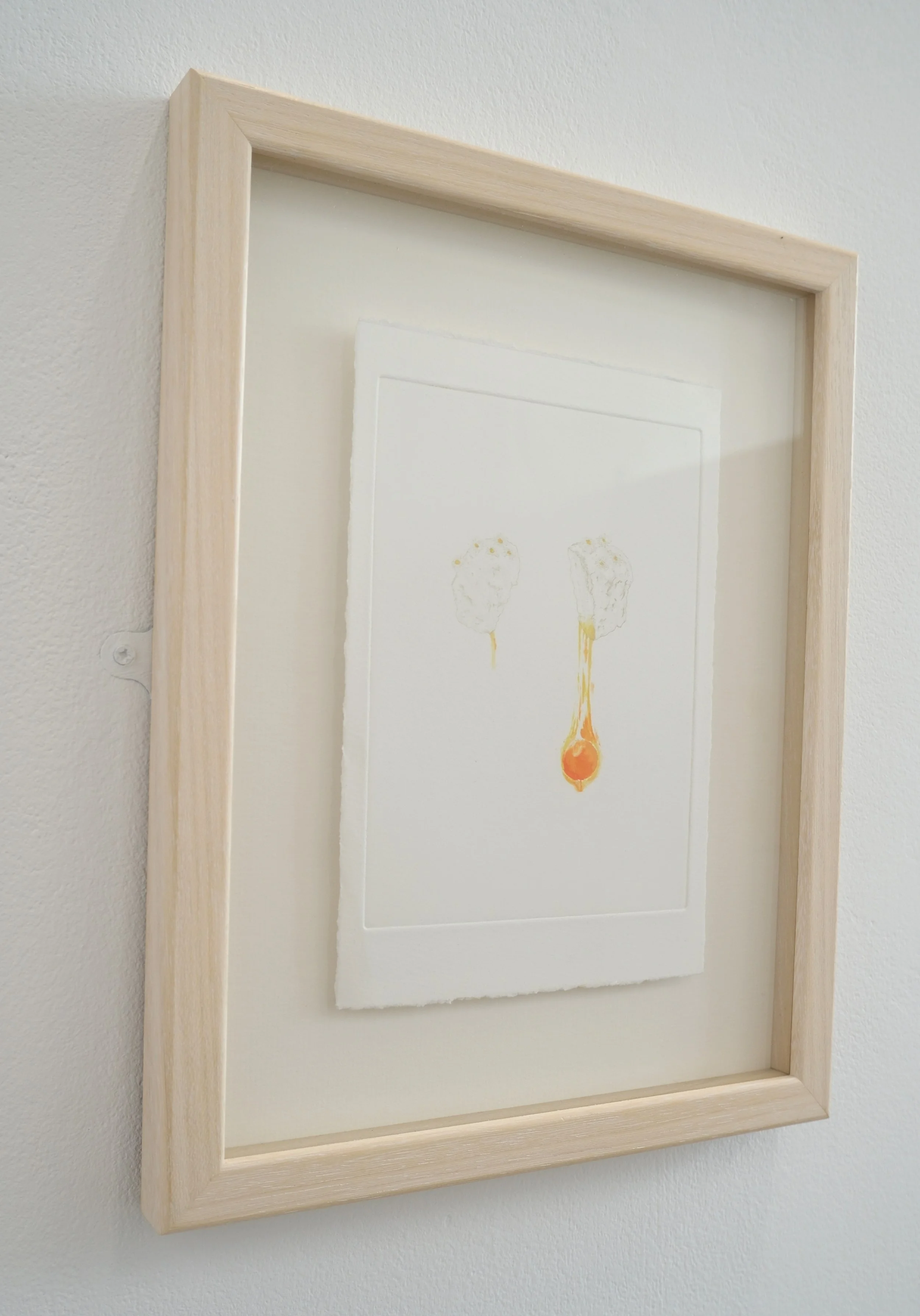 Image of a framed print titled And Out Pours the Yolk.