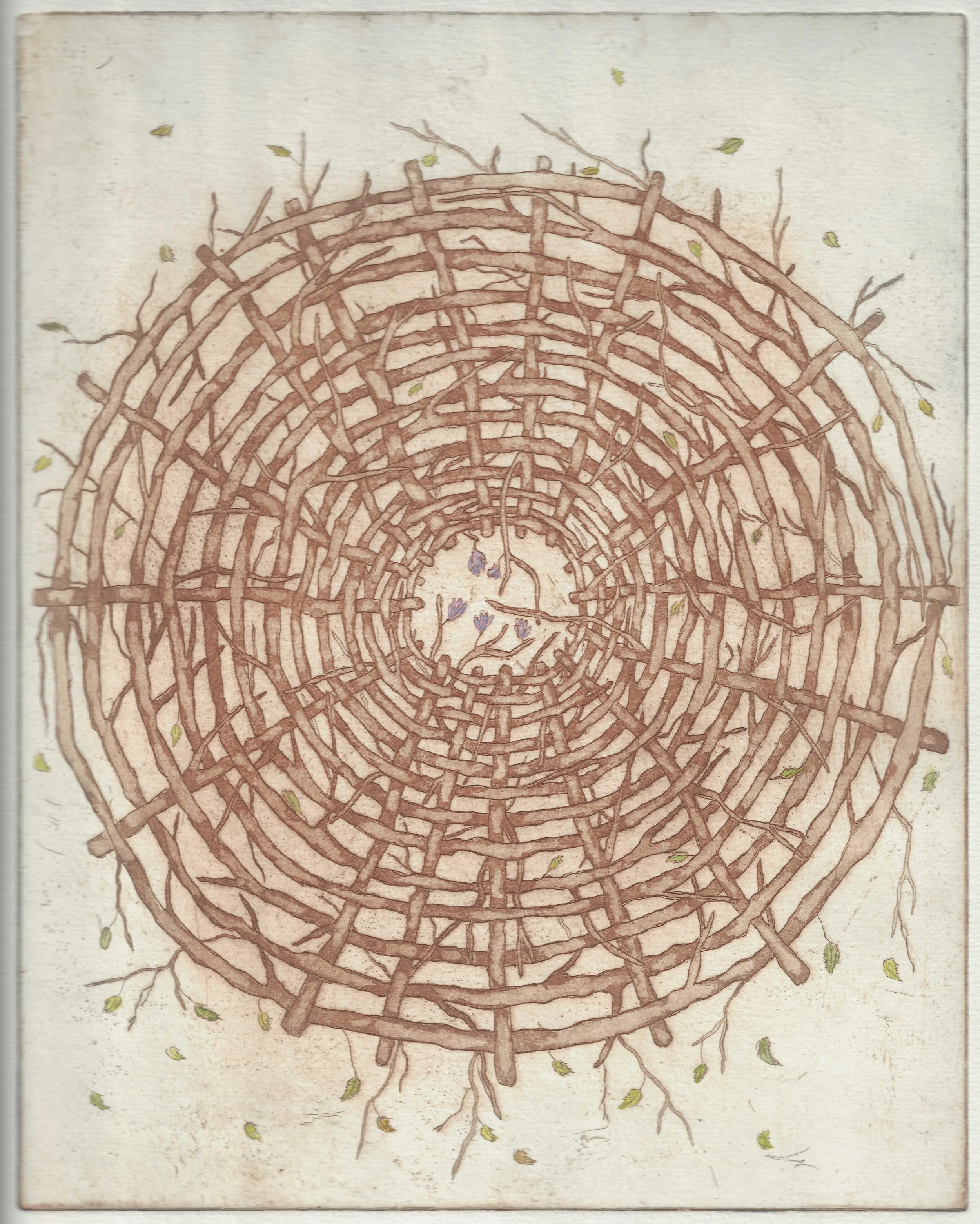 Image of a print titled While the Wood Waits...