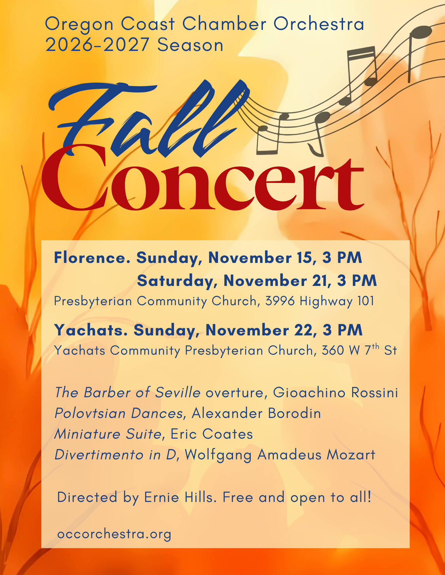 fall concert poster occo