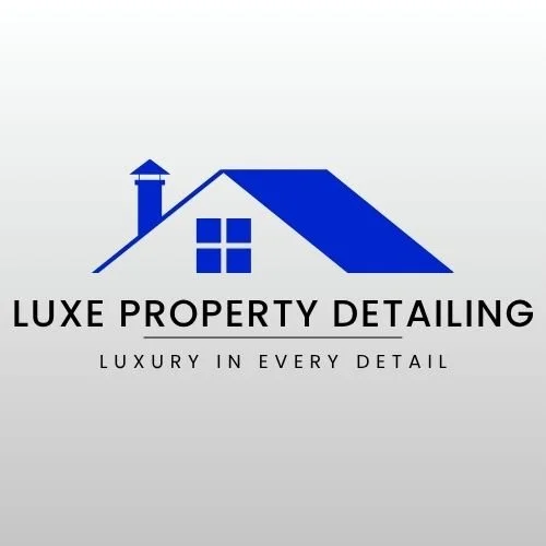 Logo with a house roof, chimney, and window, with the text "LUXE PROPERTY DETAILING" and the slogan "LUXURY IN EVERY DETAIL".