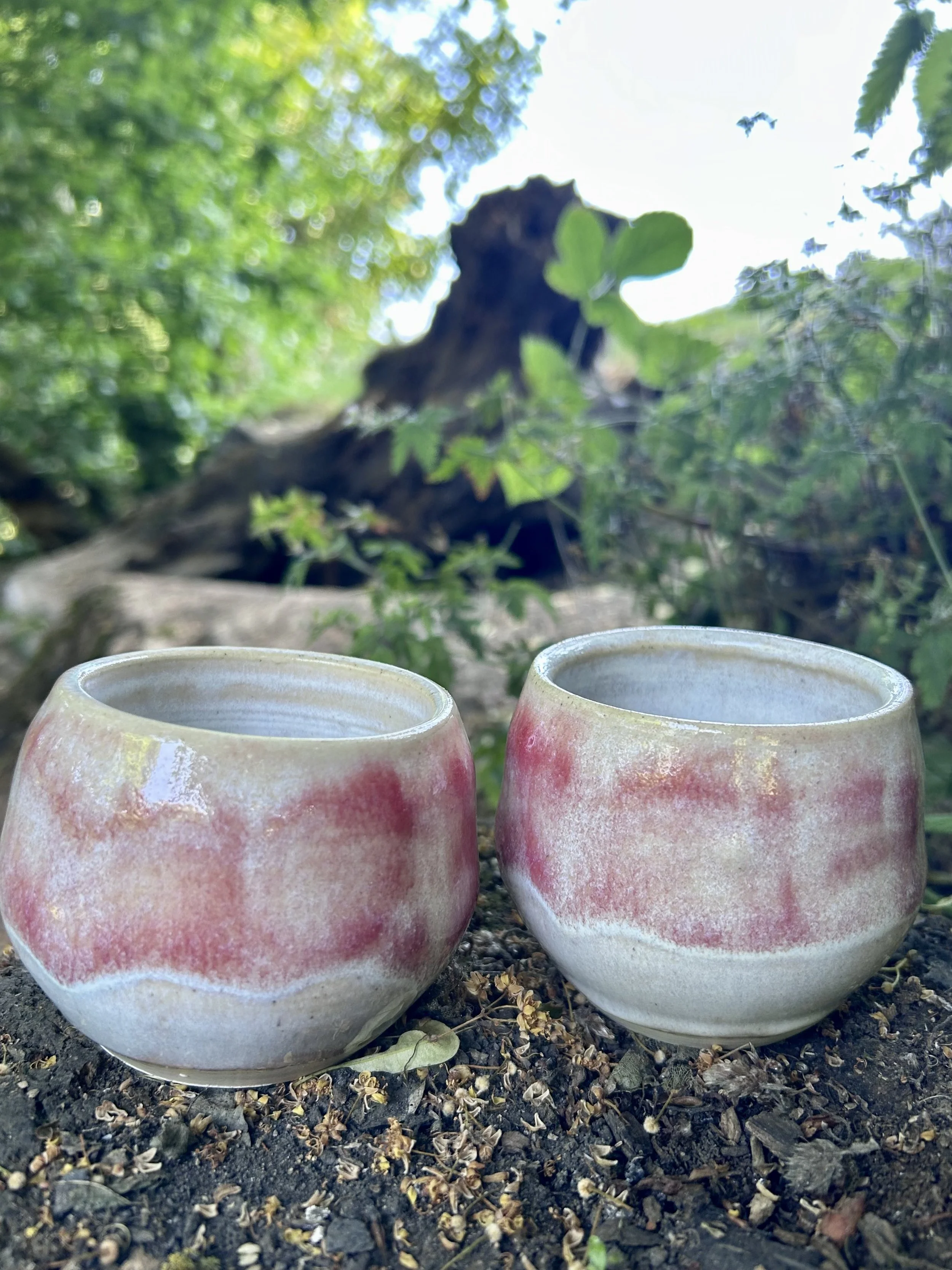 Matching pink blush beakers