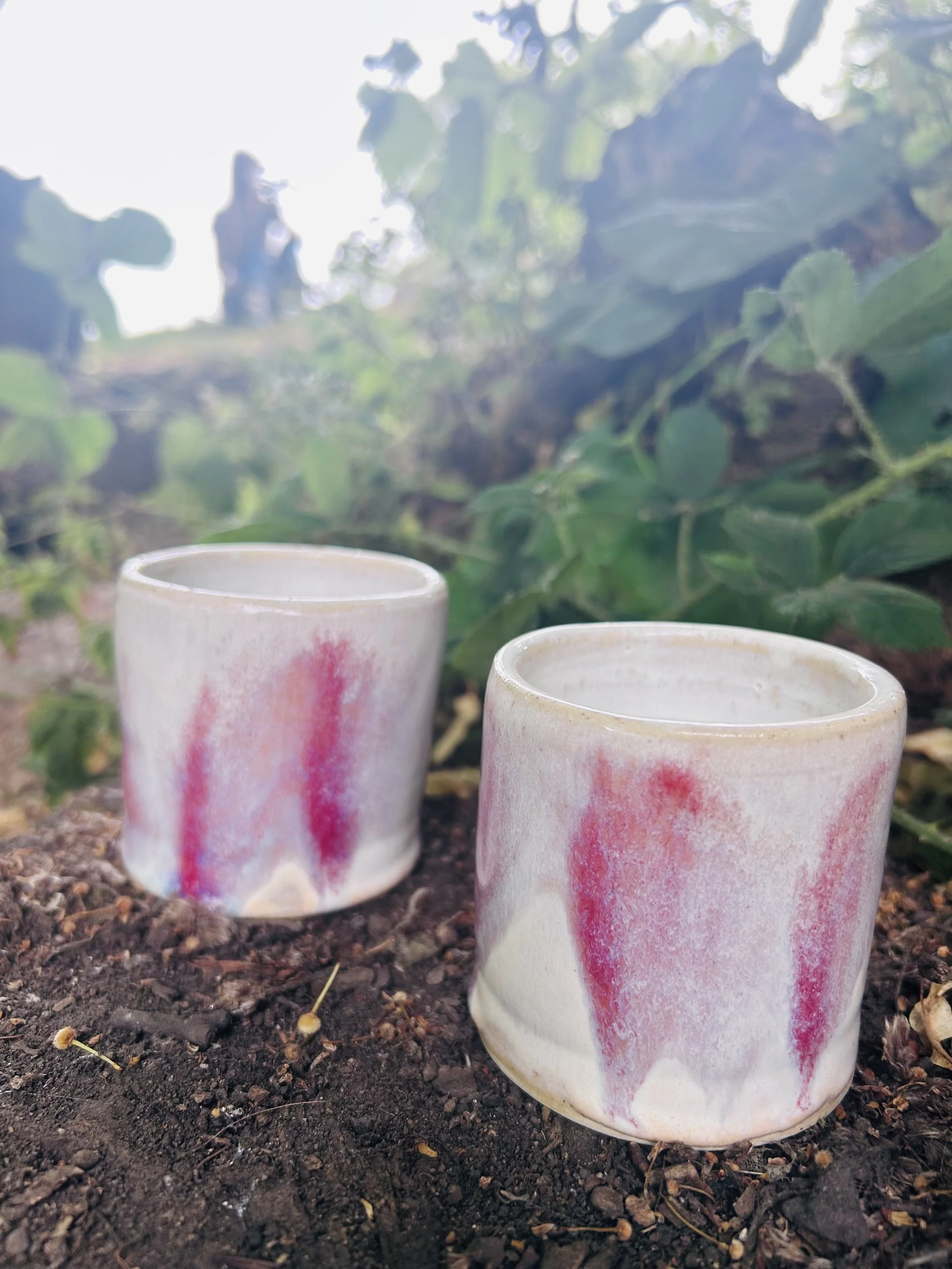 Matching hazy stripe beakers