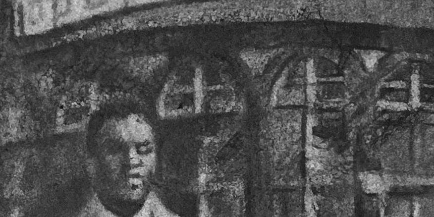 Resilience - detail of charcoal drawing of Jackie Robinson walking away from Ebbet Field with his head held high by Jacob Secrest.