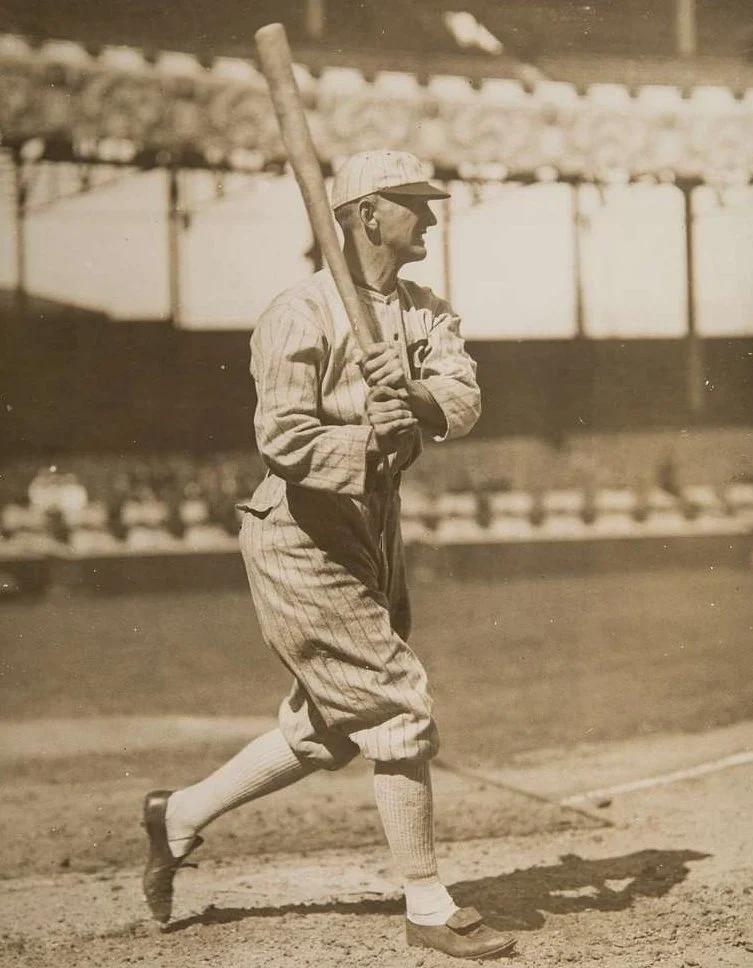 Shoeless Joe Jackson follows through after a swing during his years with the Chicago White Sox.