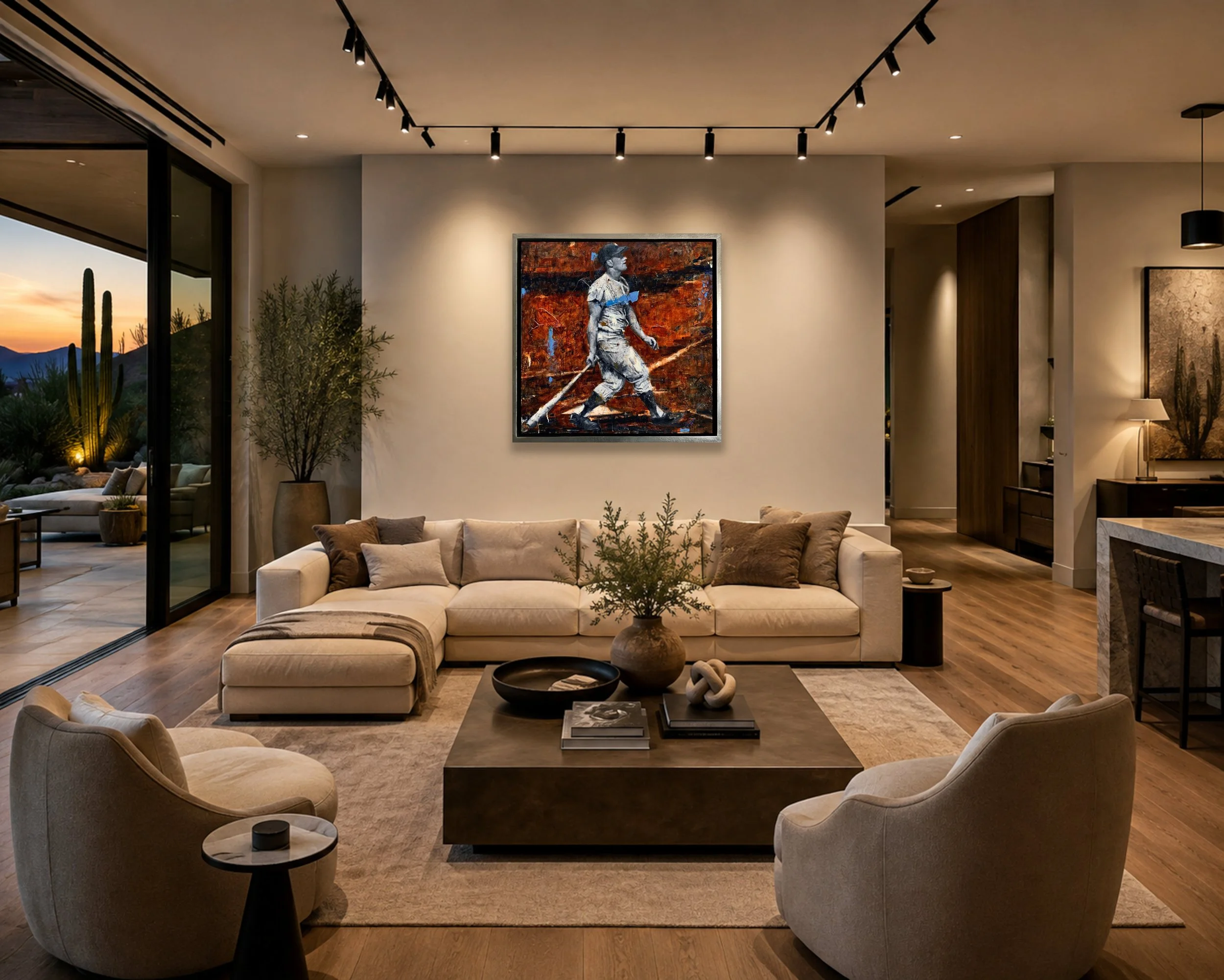 Prevailed - In situ acrylic painting of Roger Maris during his historic pursuit of Babe Ruth's single-season home run record in 1961 by Jacob Secrest.