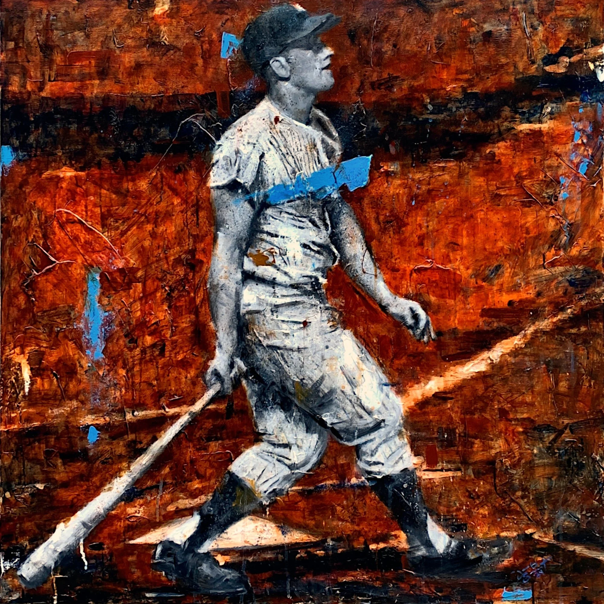 Prevailed - Acrylic painting of Roger Maris during his historic pursuit of Babe Ruth's single-season home run record in 1961 by Jacob Secrest.