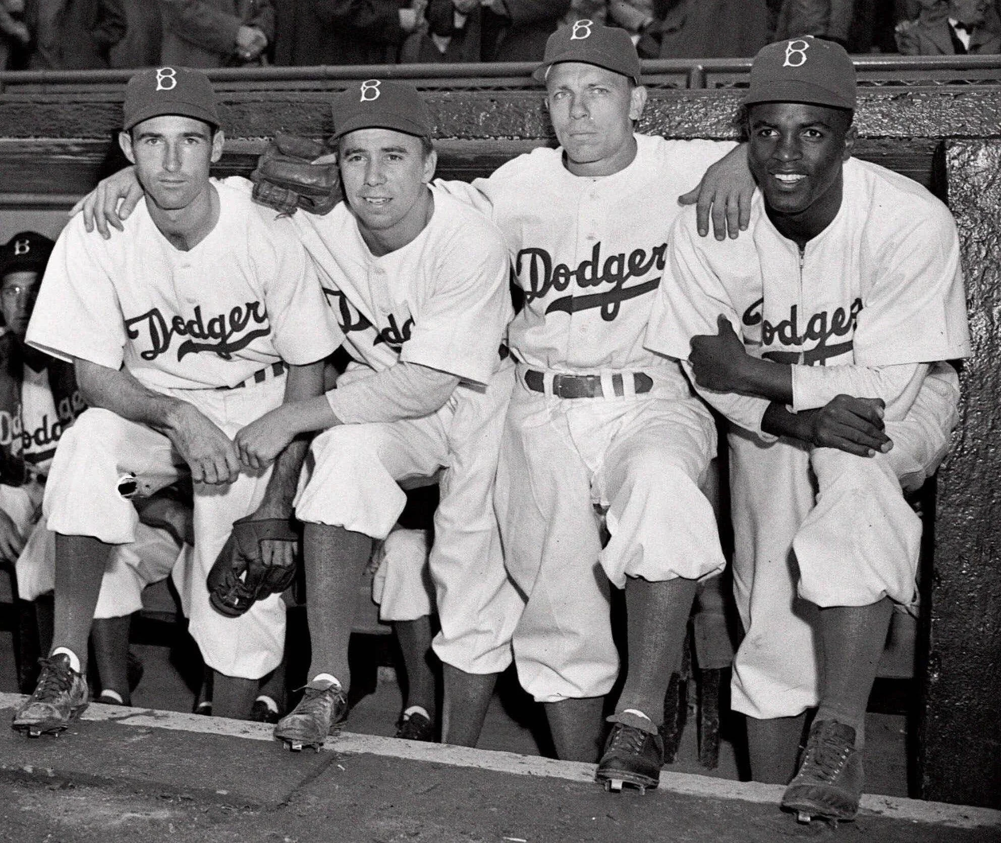 Jackie Robinson with the Brooklyn Dodgers on April 11, 1947.