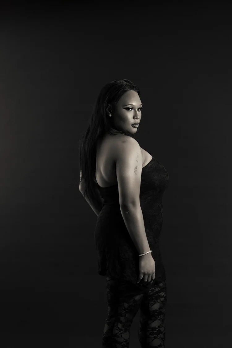 Black and white studio portrait at The Social House