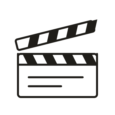 Clapperboard used in film production.