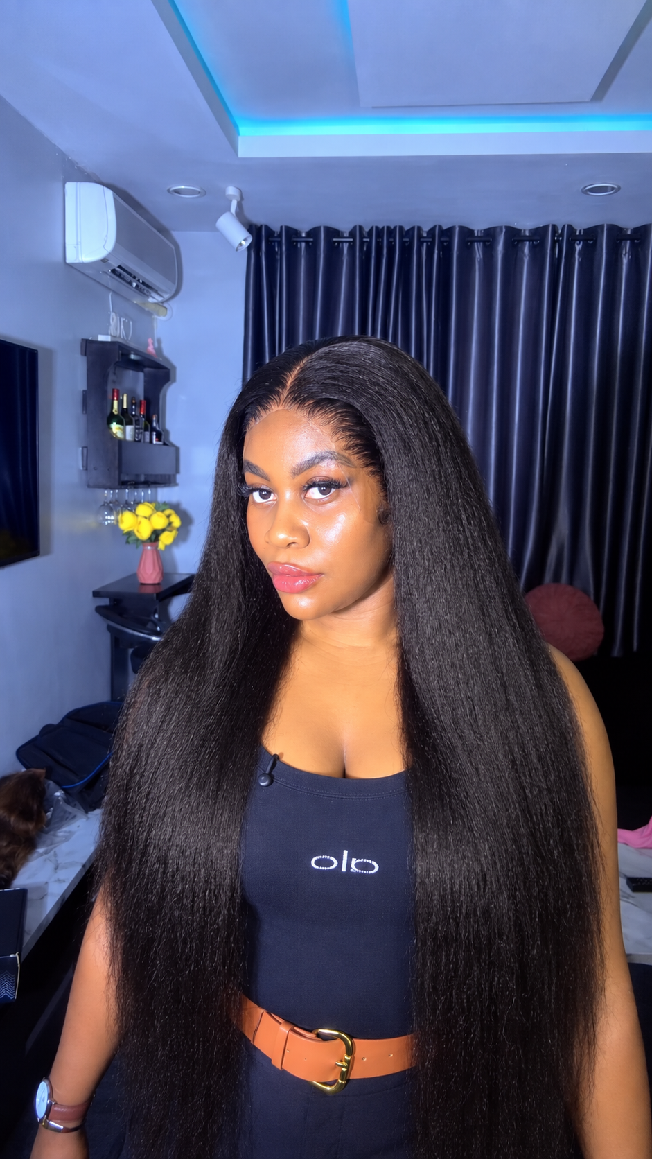 20 inches kinky with 13 by 4 frontal