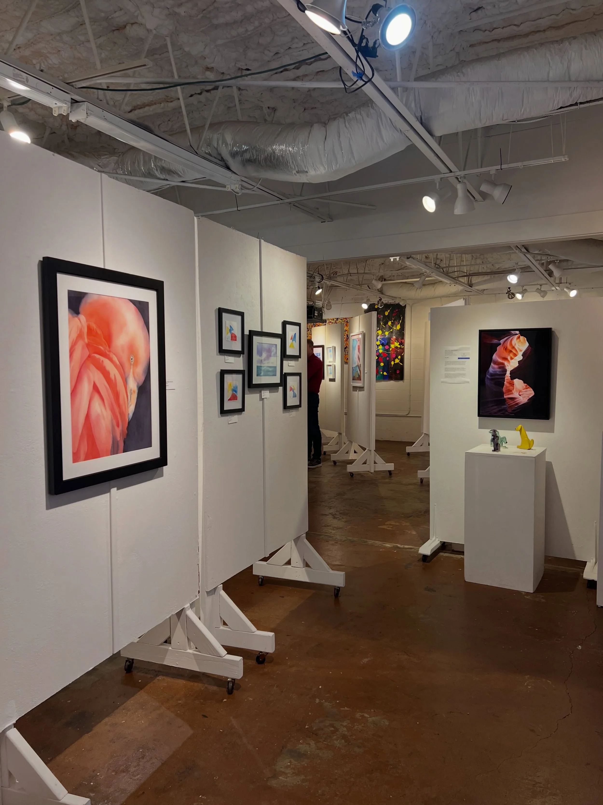 A peek behind night one at The Cove! Tonight is the final evening to view the collection in person from 6-9PM. If you&rsquo;re in Downtown McKinney, stop by and experience the work up close before it comes down!

#downtownmckinney #art #dfwartist #in