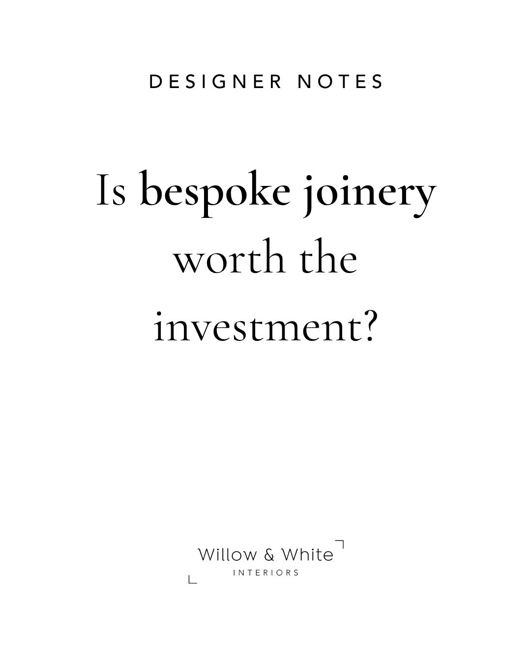 Well-designed joinery feels like an extension of your home&rsquo;s architecture, bringing a sense of permanence while making the most of the space available. From the overall proportions to the internal layout, it can be tailored to your exact needs 