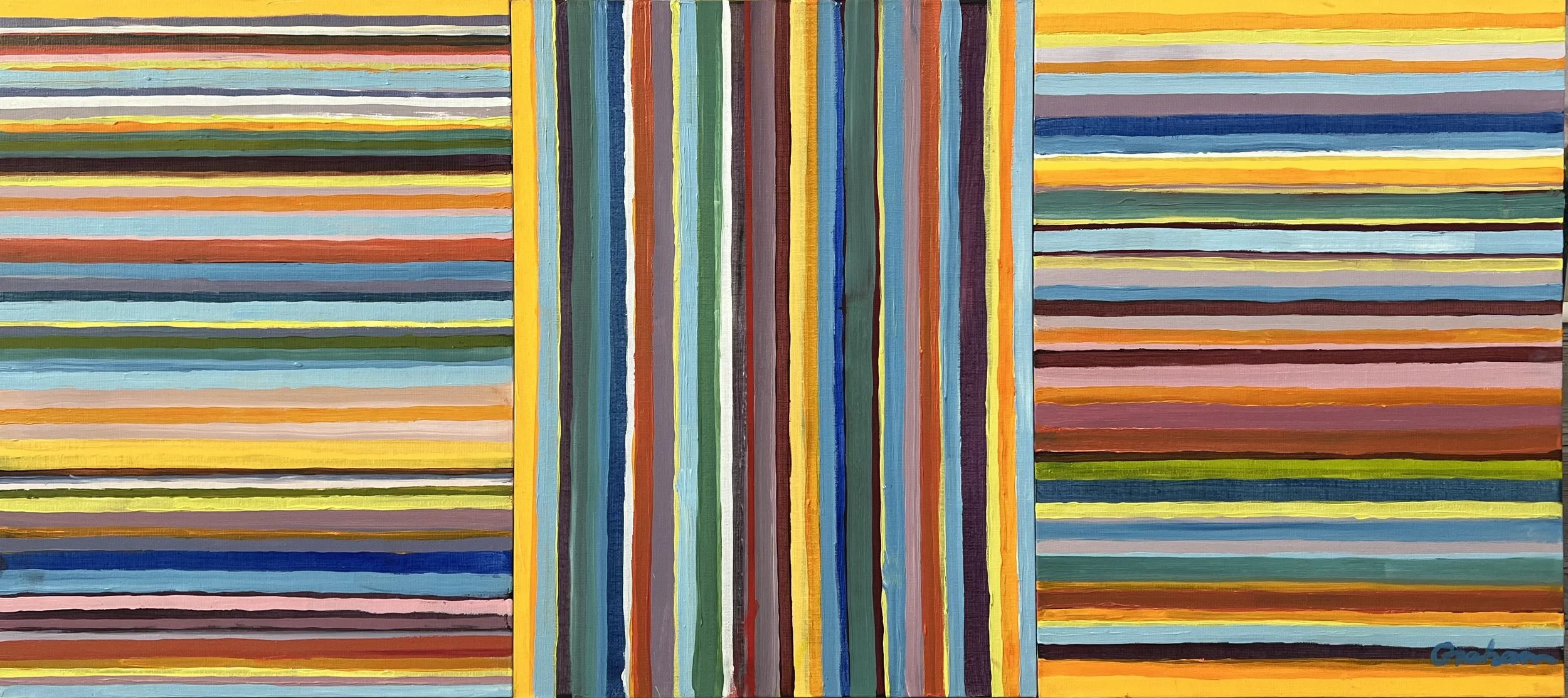 "Sunrise and Sunset"
Triptych   (three, 14"x11" boards)  
oil on canvas panels