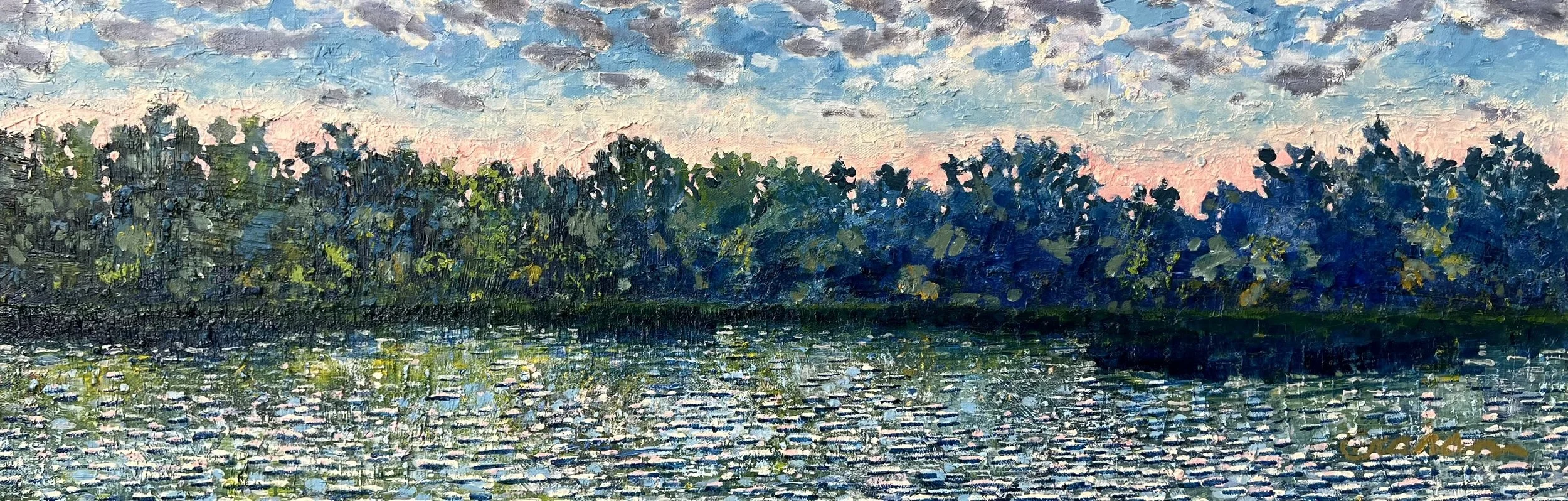 "Blue Lagoon"
36"x12"
oil on gallery canvas