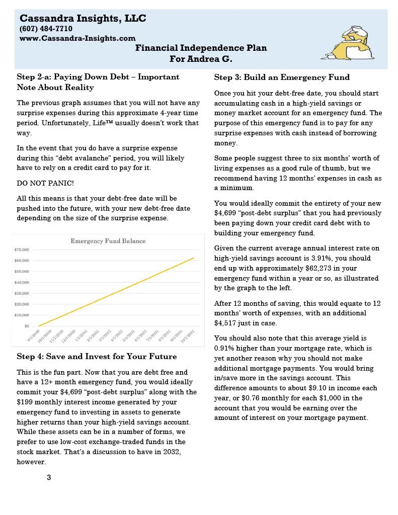 Sample Financial Independence Plan - Page 3