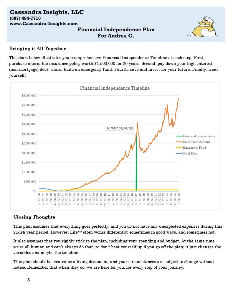 Sample Financial Independence Plan - Page 5