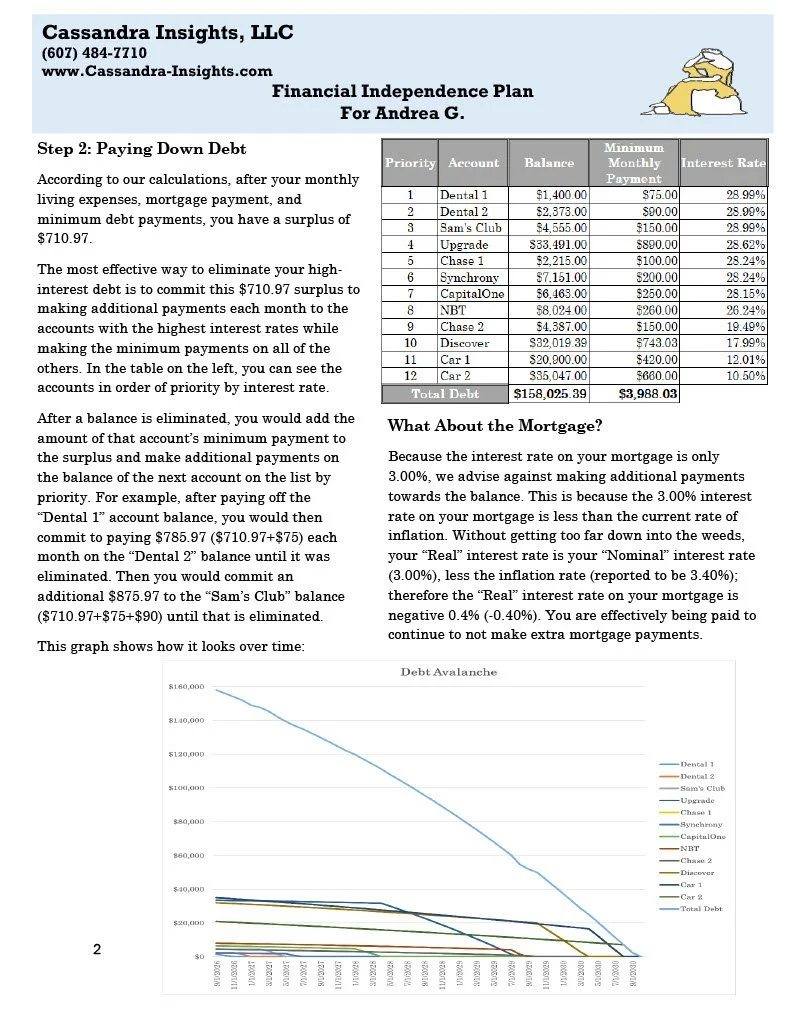 Sample Financial Independence Plan - Page 2