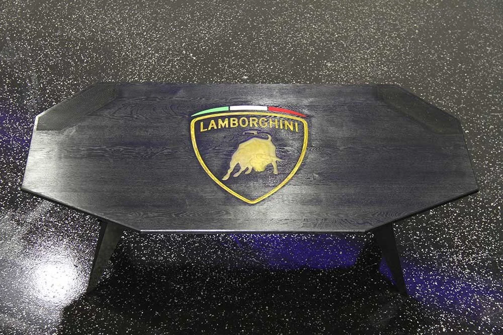 Resino - Lamborghini, Aventador, Epoxy table, oak table, lambo, resin table