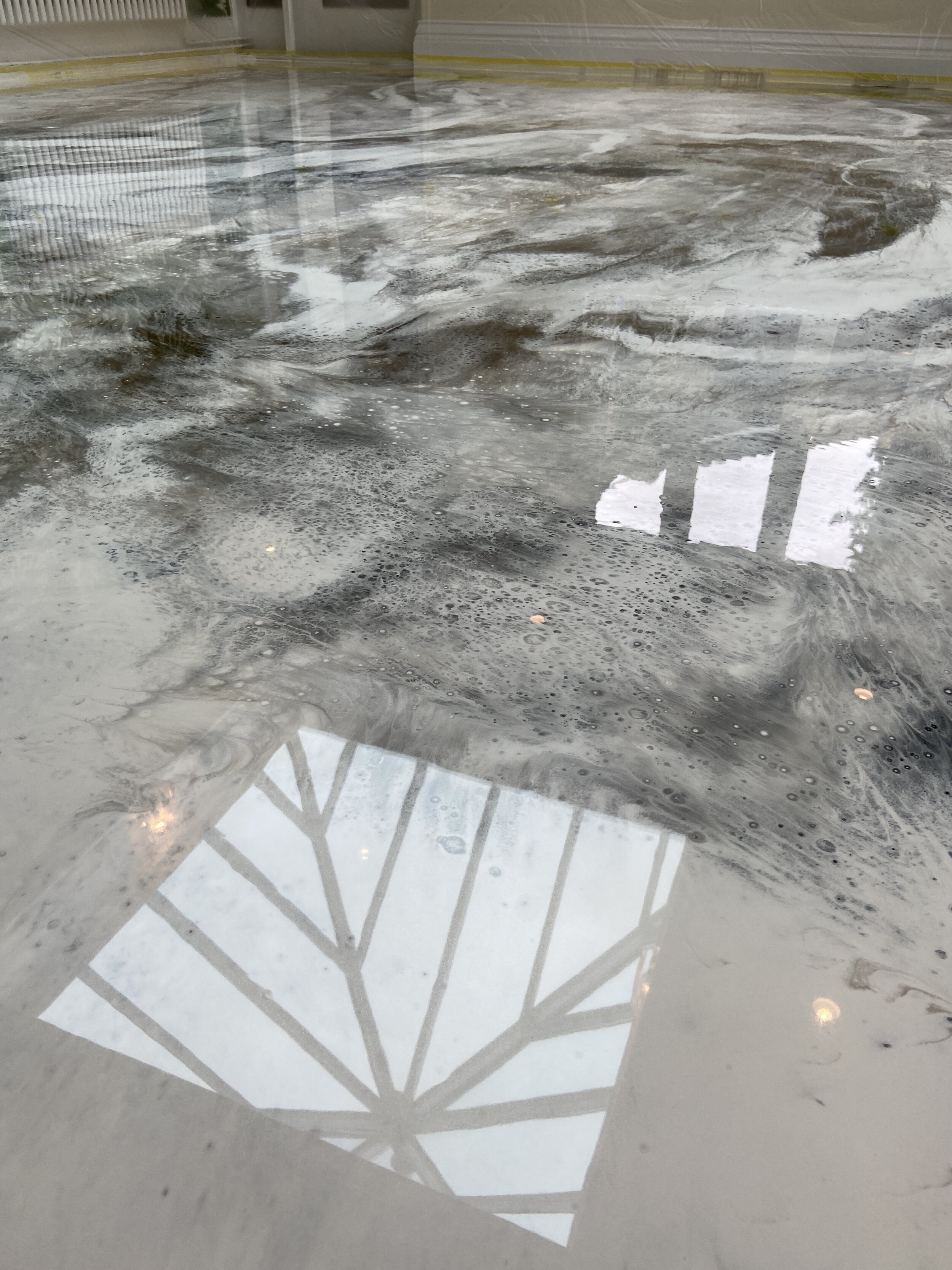 resin floor with reflection 