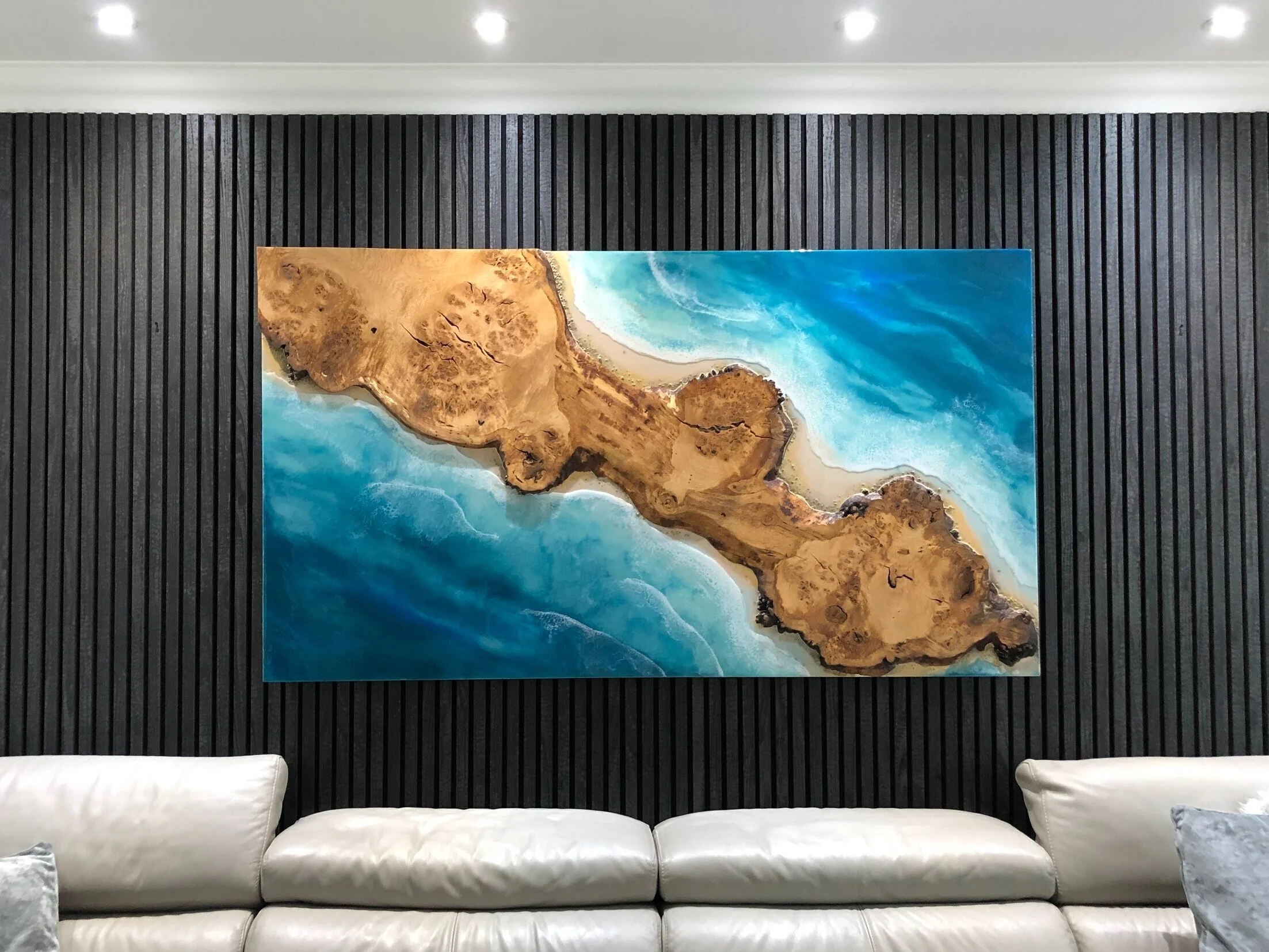 Ocean Wall Art with Oak Land
