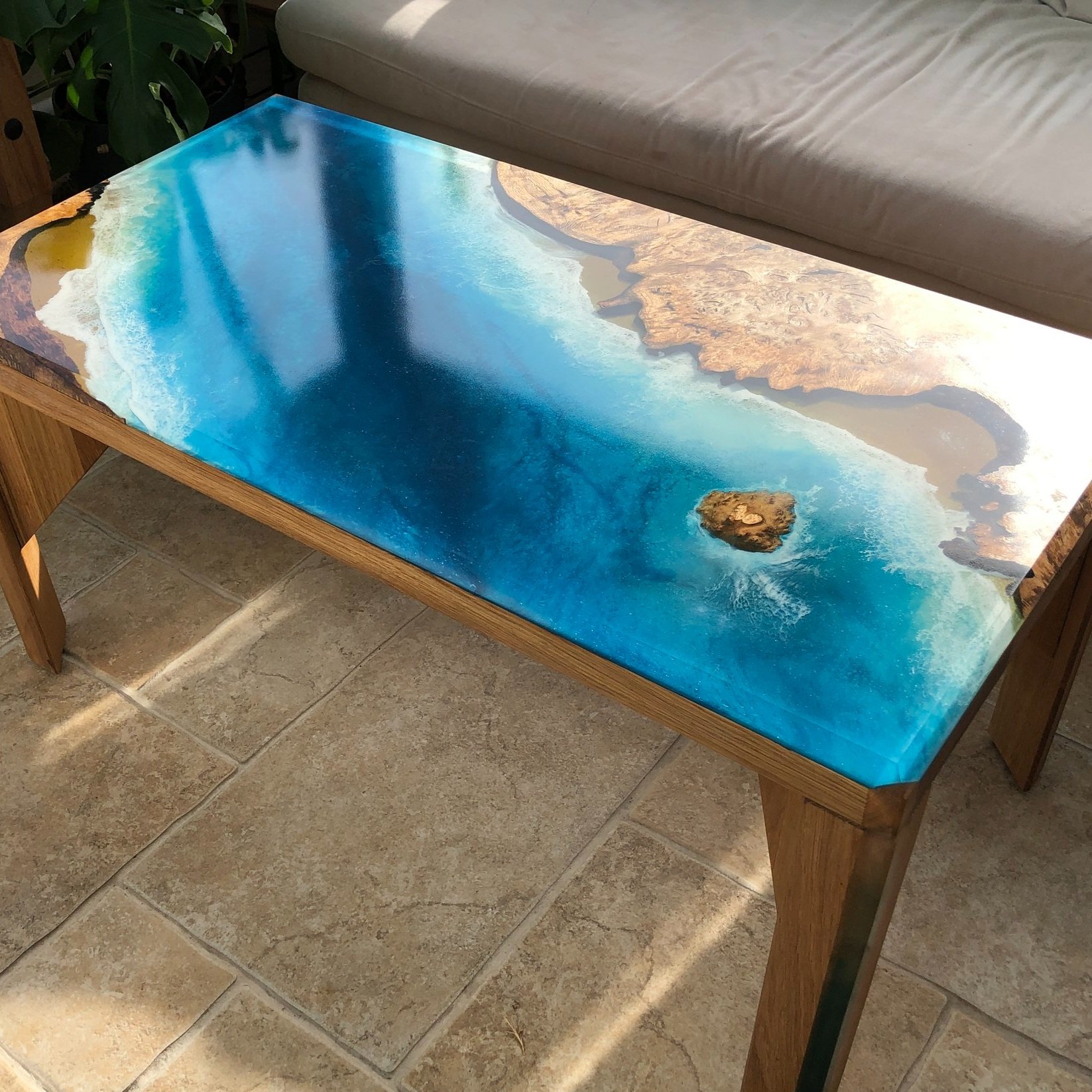 Coastal Coffee Table with Island