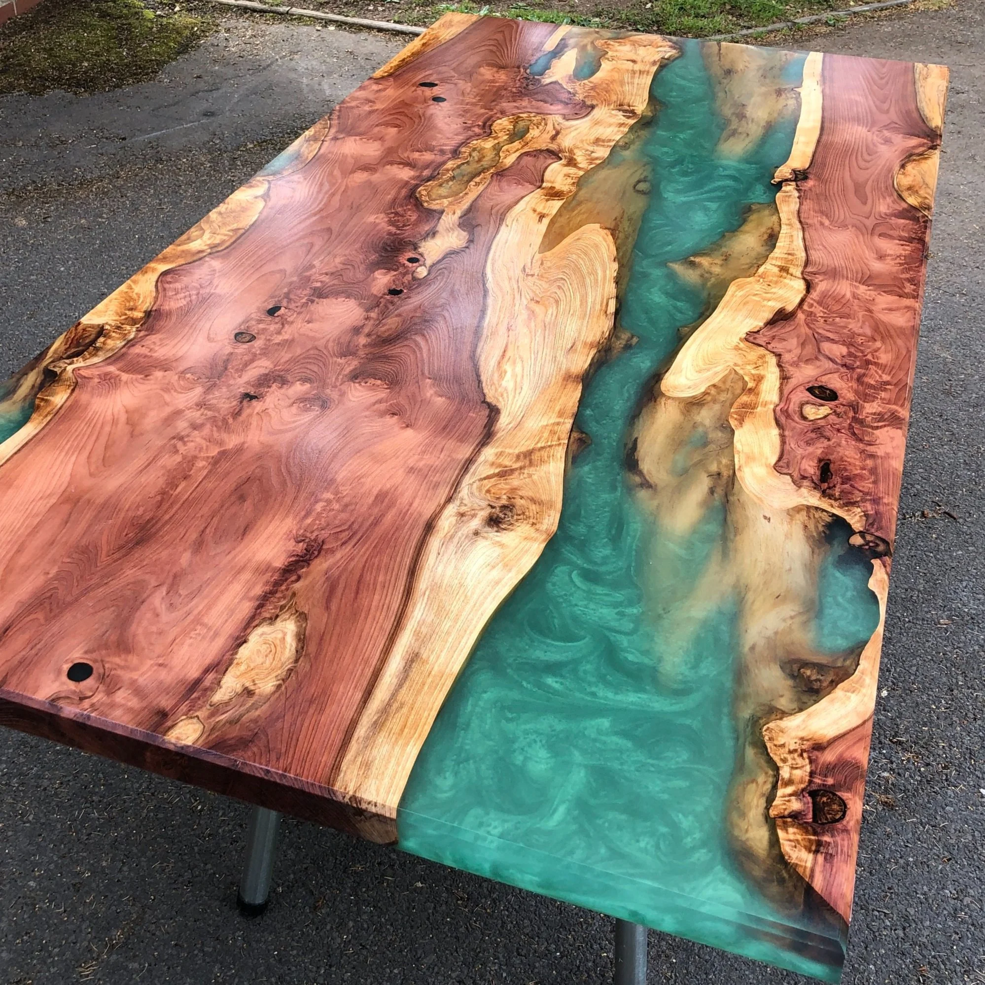 Sequoia and Jade Green Dining Table