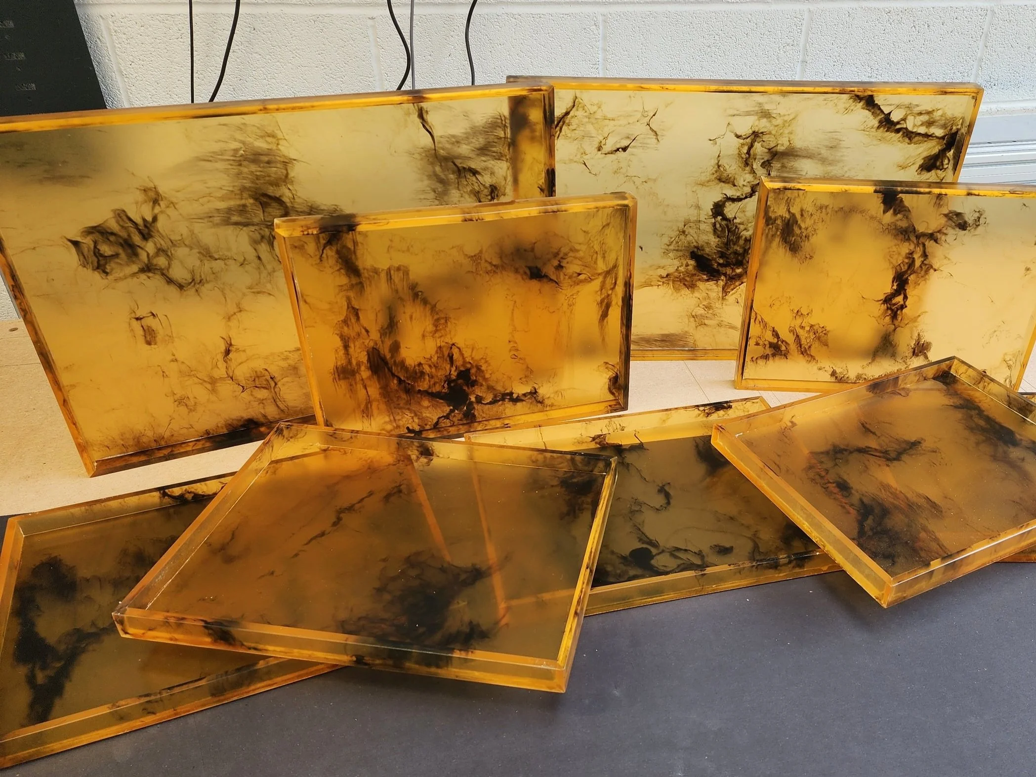 Tortoiseshell Effect Resin Handles and Trays