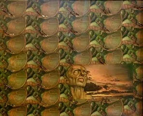 25
Artist: Peter Fodera
Title:  Acid Rain / The Fatalist Heart 
Medium: Mix Media
Dimensions: 20½ x 24 x 3 in.
 