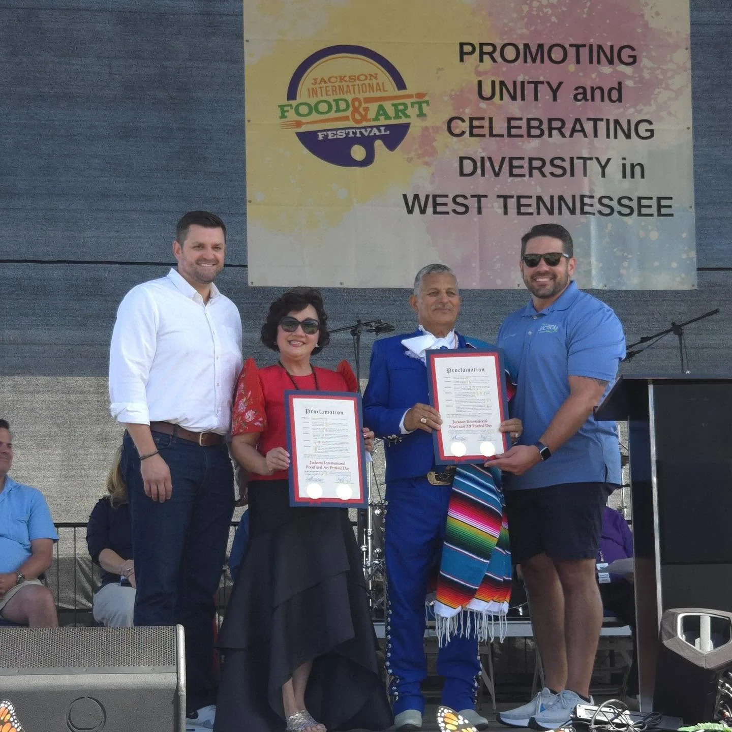Mayor Scott Conger with the Jackson International Food & Art Festival planners