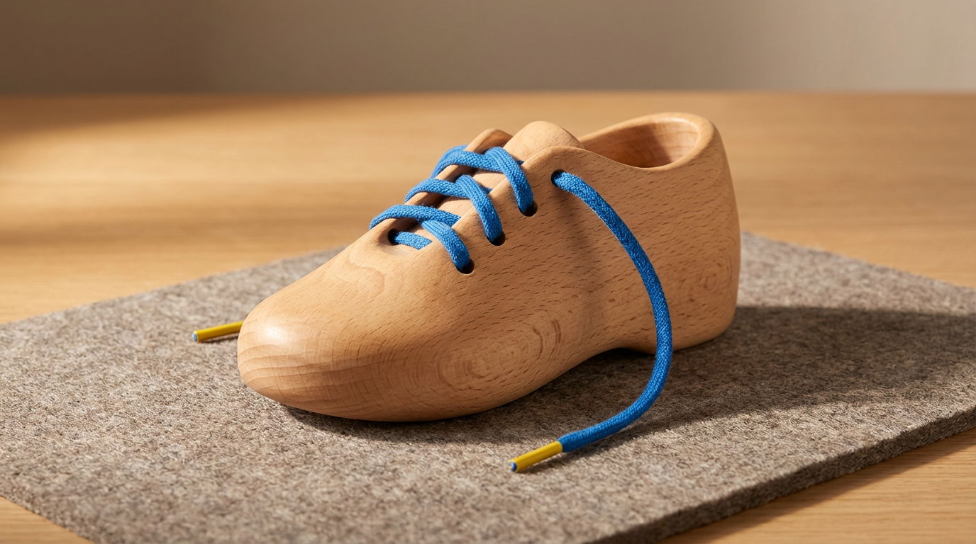 Wooden Lacing Shoe