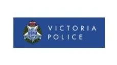Victoria Police logo with a crest and blue background.