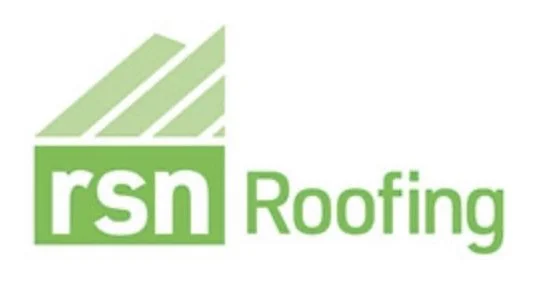 RSN Roofing logo with green roof graphic and company name.