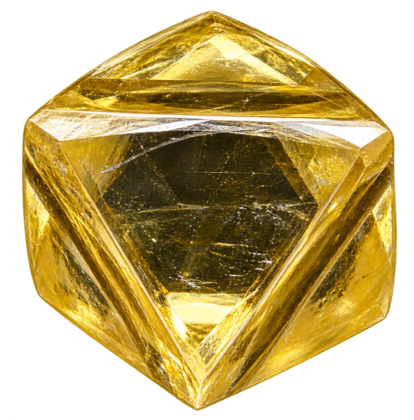 A clean rough yellow diamond