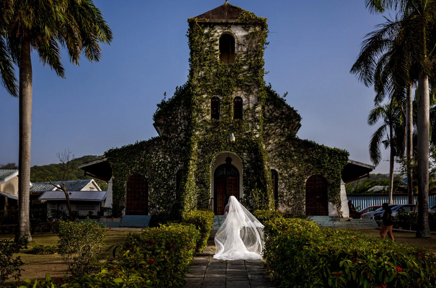 Bride preparing to enter Jamaica Destination Wedding (Copy)