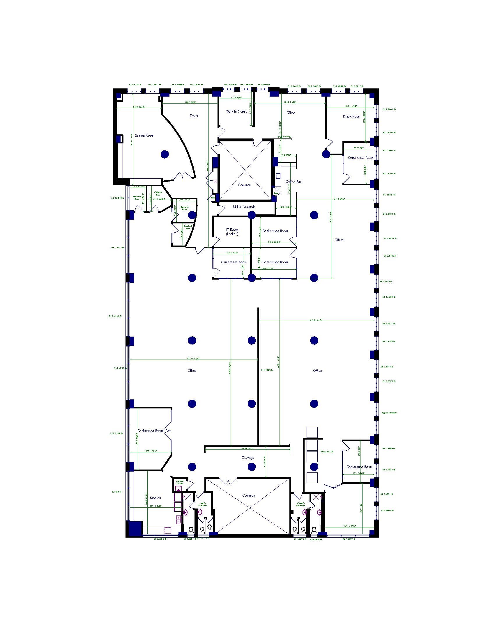 Original floor plan of the Toronto office space for HelloFresh, Chef's Plate and Factor, showing the existing arrangement of private offices, meeting rooms and open areas before renovation.