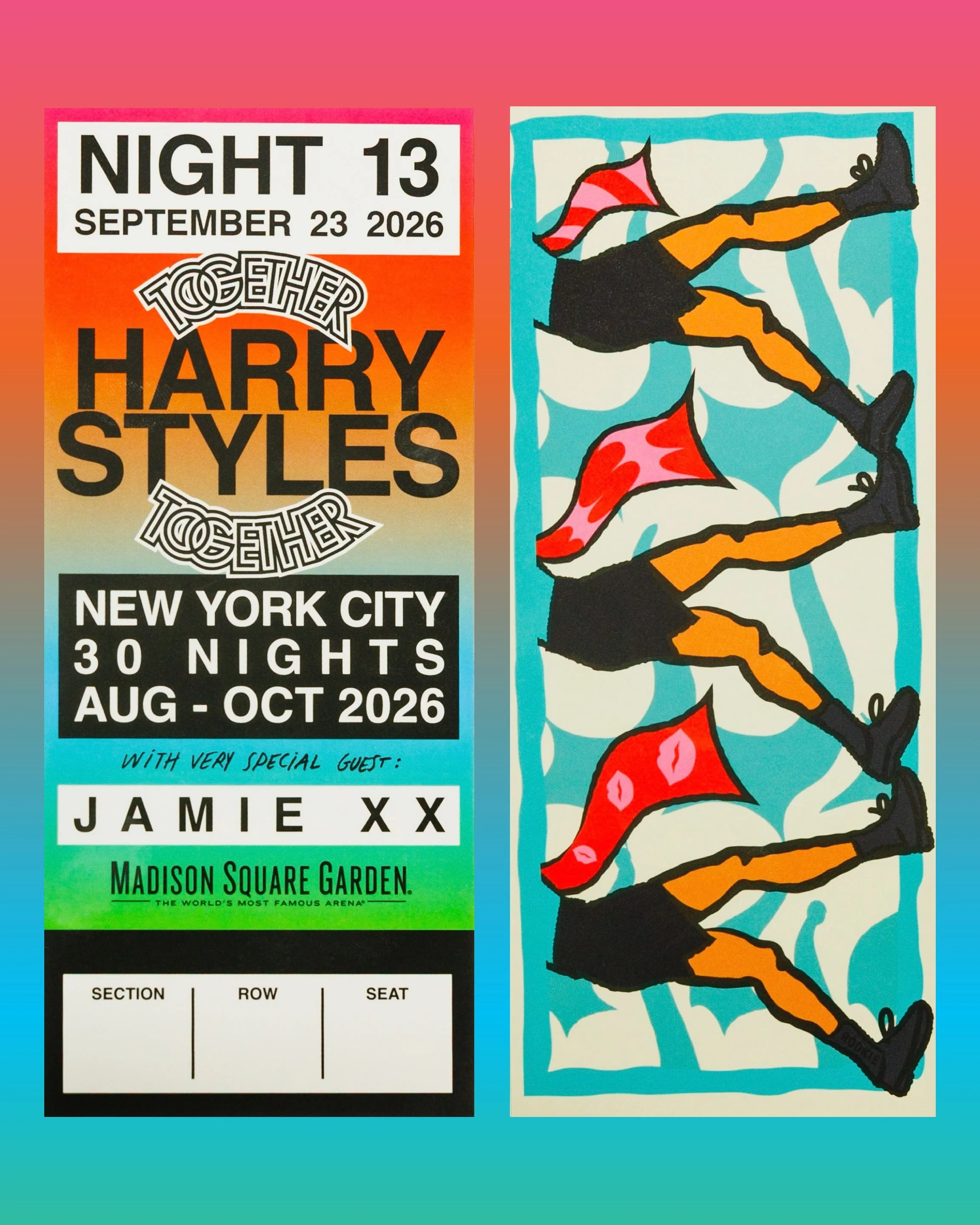 Ticket design for Harry Styles in NYC, 2026