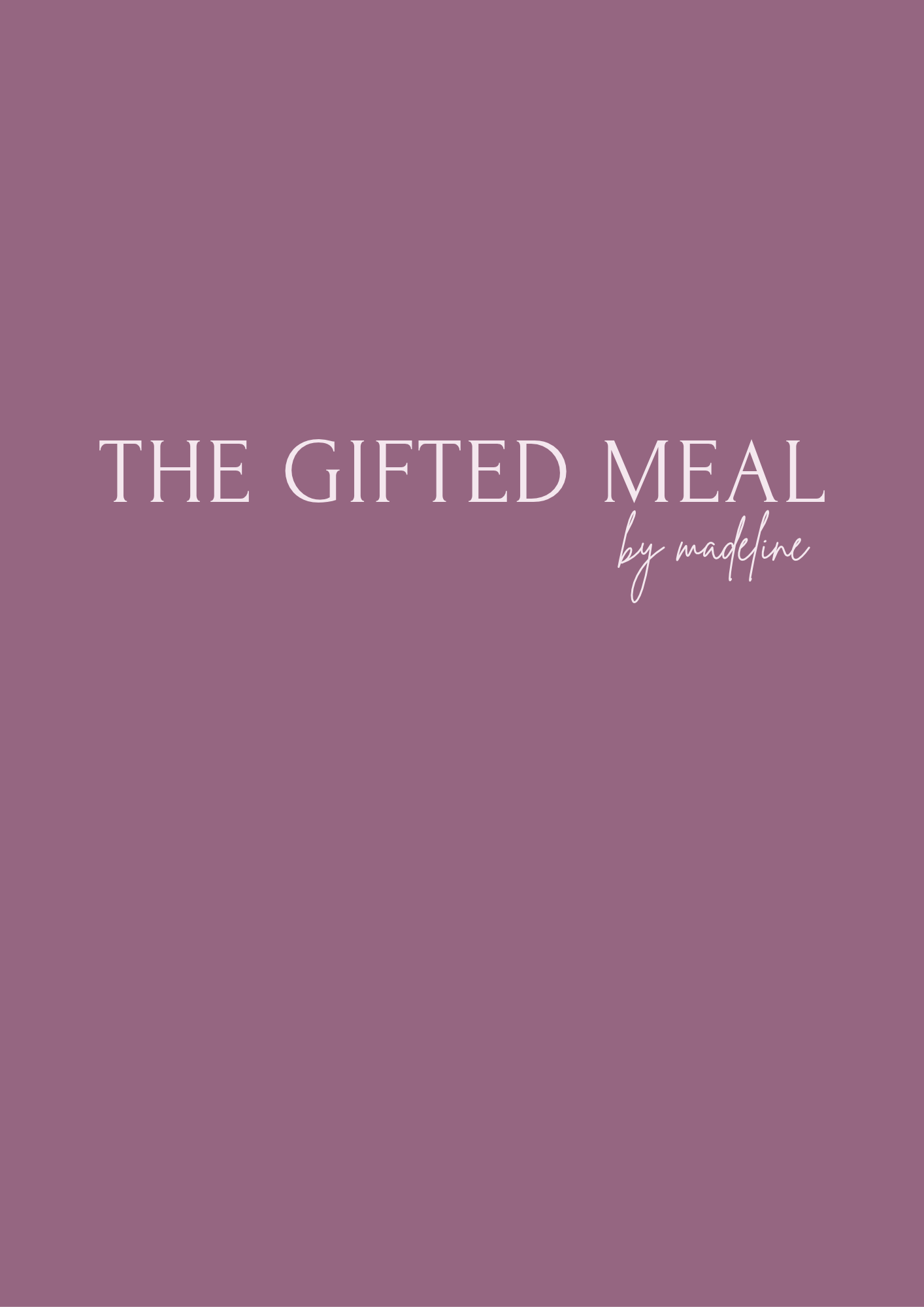 Book cover titled "The Gifted Meal" by Maddie with a purple background and white text.
