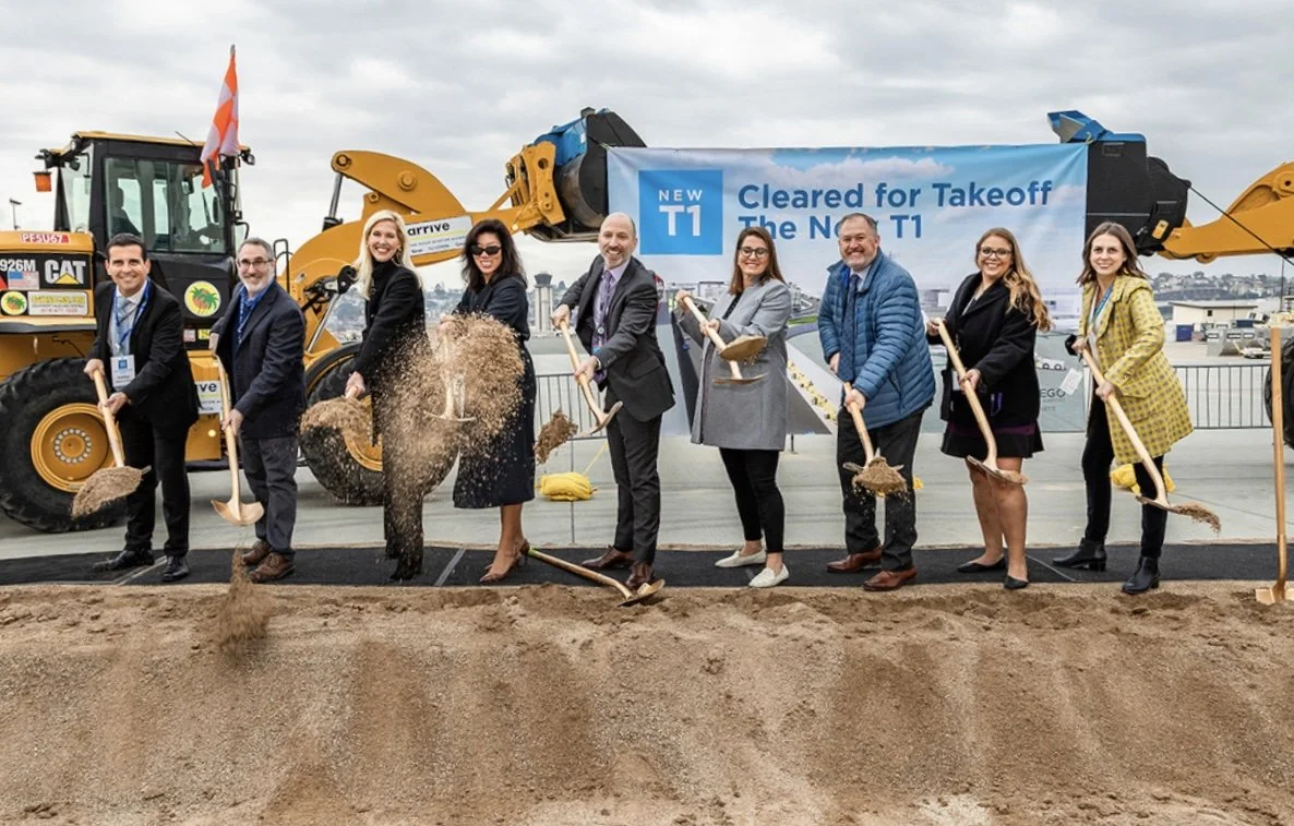 Ashley Martinez participating in the groundbreaking of the San Diego Airport New Terminal 1