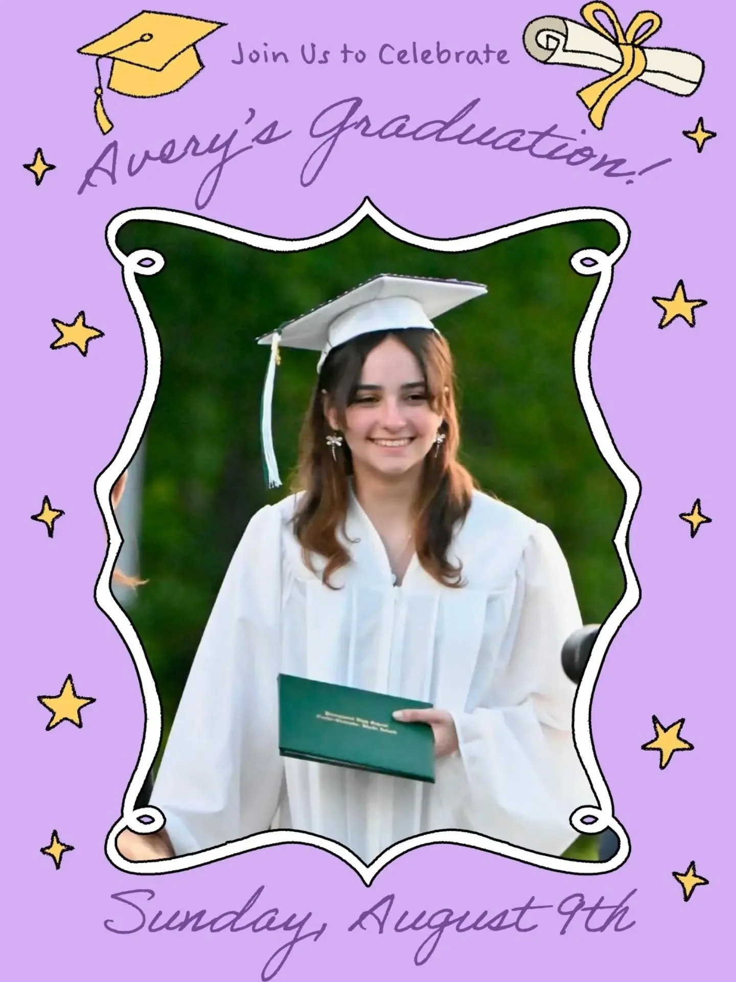 Grad party invitation design for Avery!