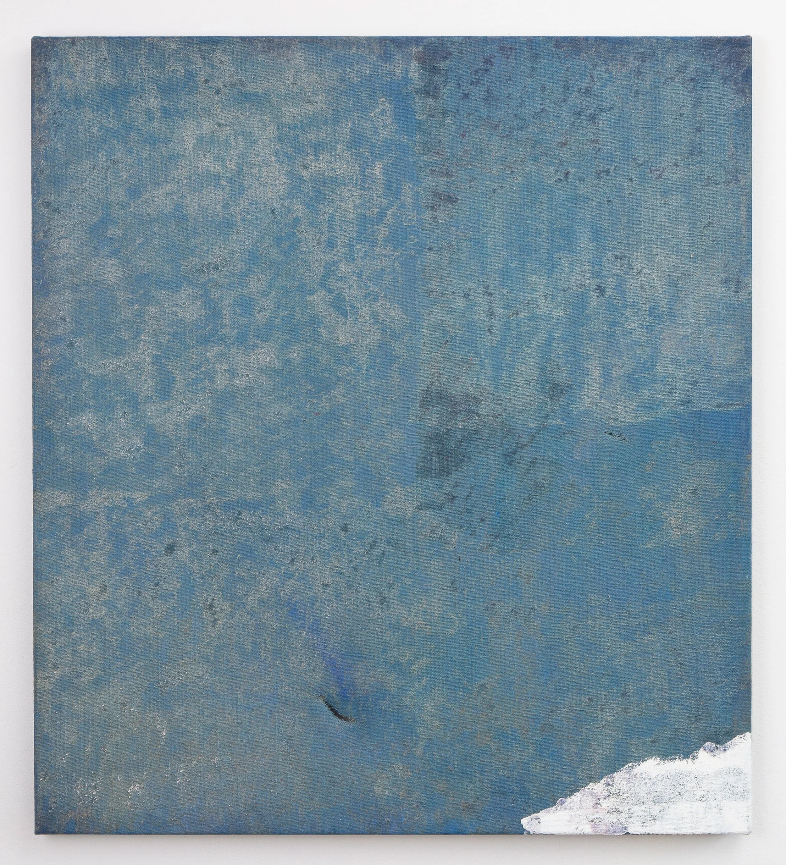 Beach Towel, arcylic, ink, studio debris on hessian, 92x102cm
