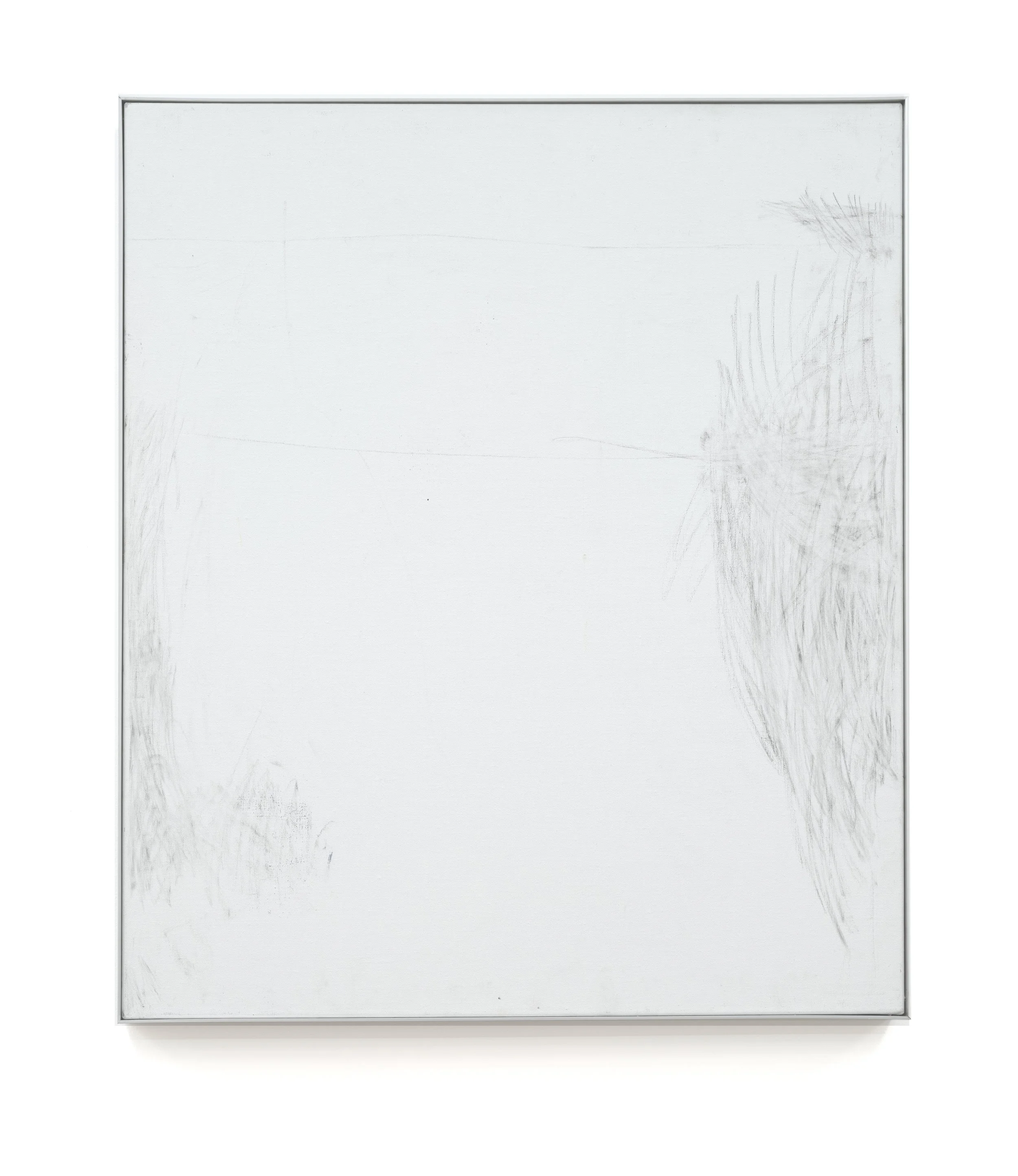 hi, how r u?, 2024, Pencil, acrylic on linen, with aluminium frame, 81x71cm