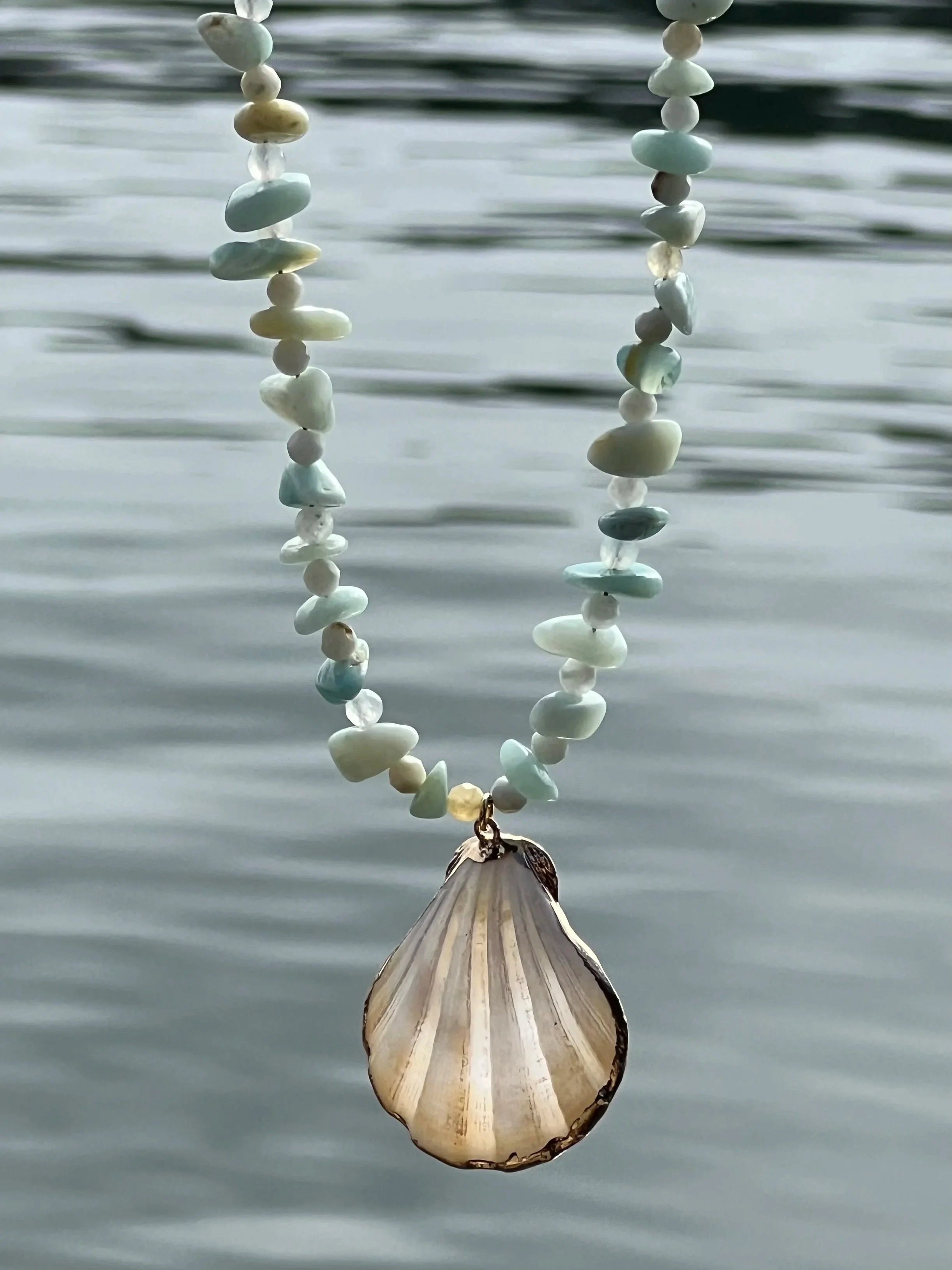 White Scallop Shell Necklace